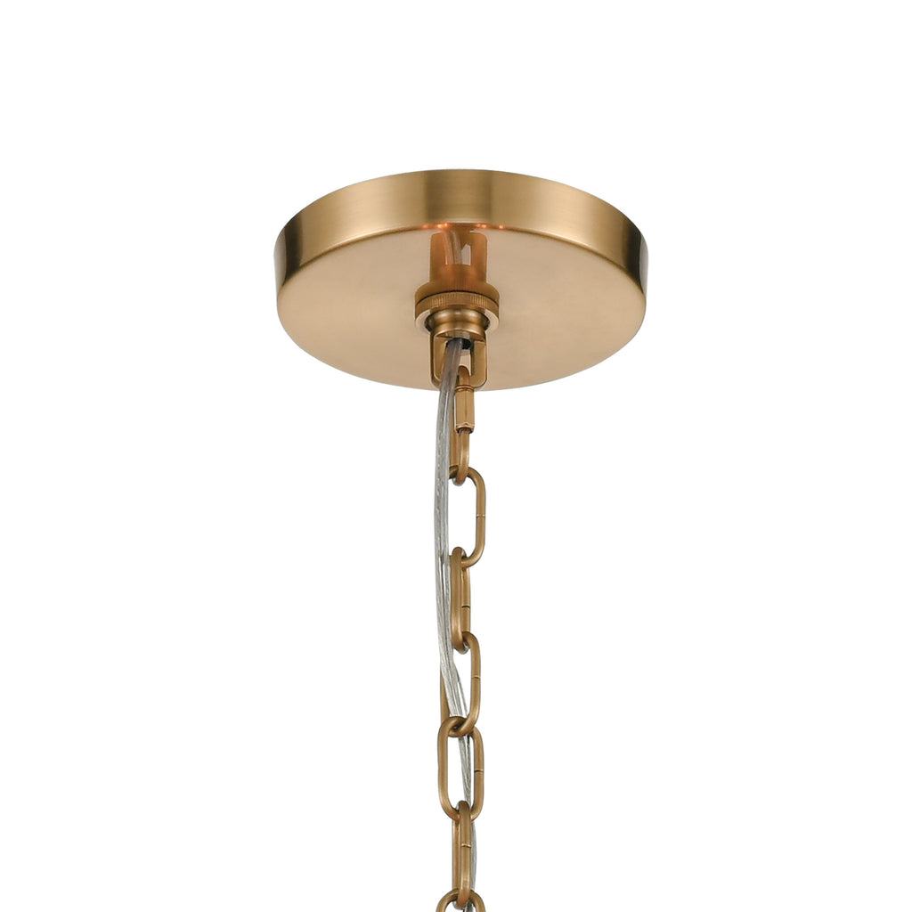Wooden Barrel 19'' Wide 6-Light Chandelier - Satin Brass