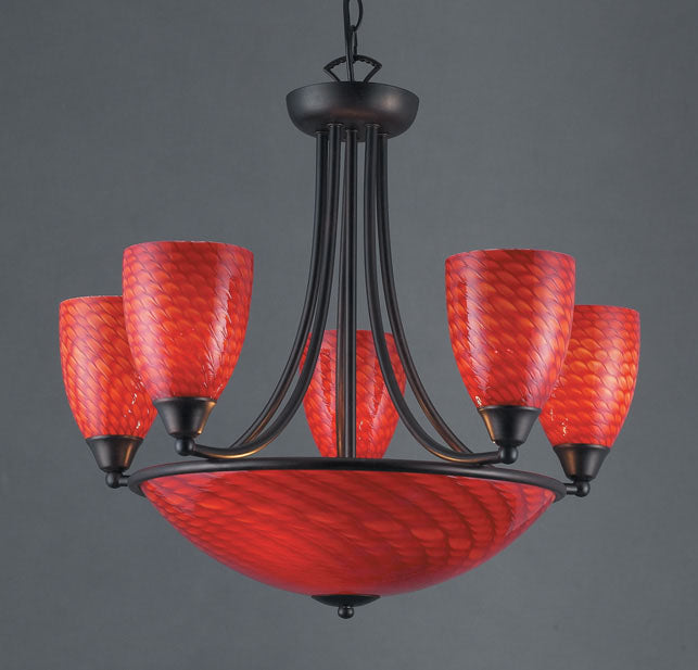Arco Baleno 23'' Wide 8-Light Chandelier - Red