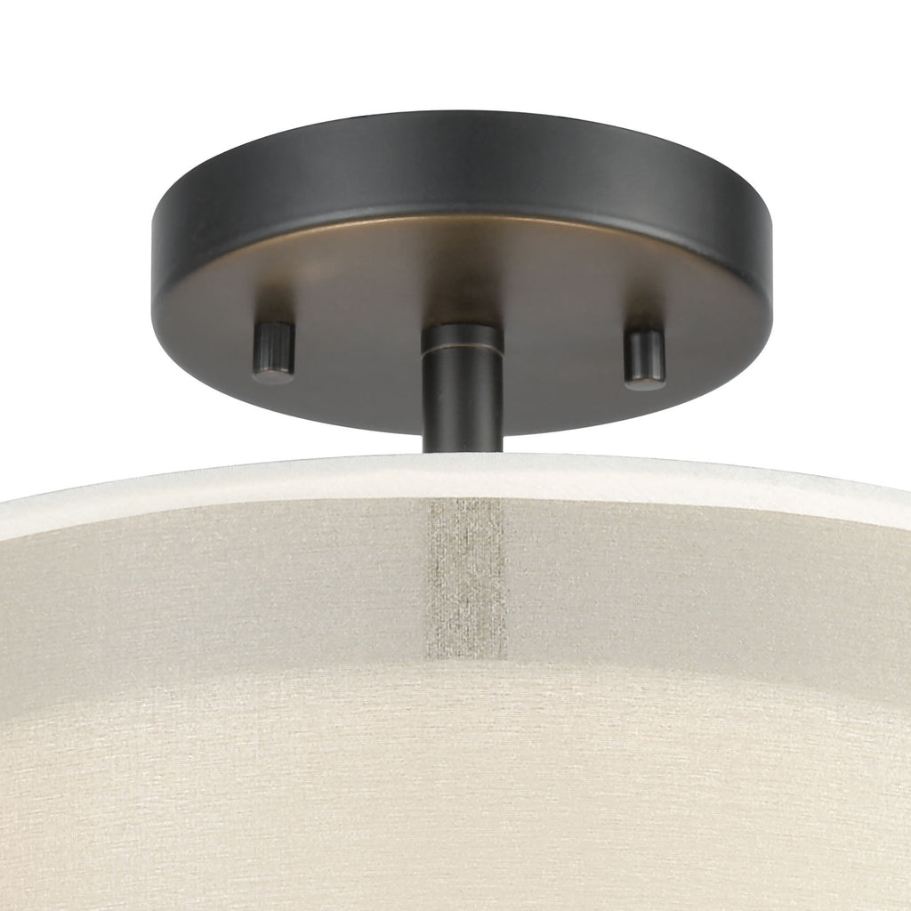 Ashland 12'' Wide 2-Light Semi Flush Mount - Matte Black