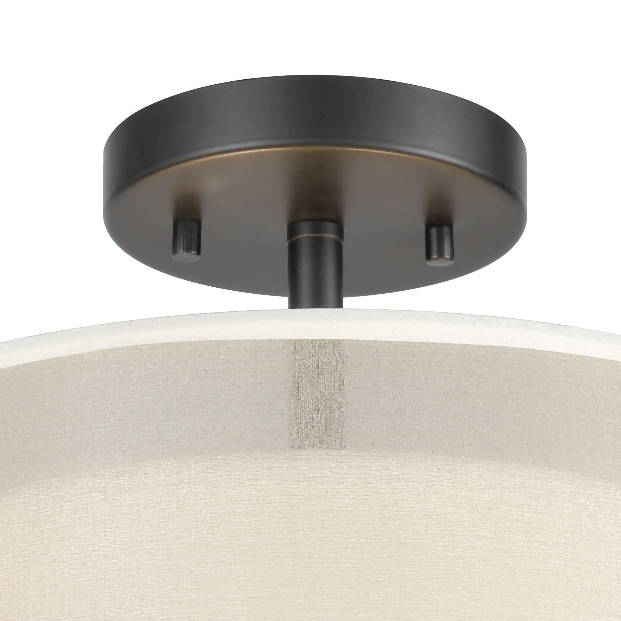 Ashland 12'' Wide 2-Light Semi Flush Mount - Matte Black