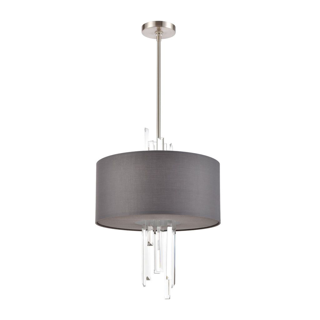Crystal Falls 16'' Wide 3-Light Chandelier - Satin Nickel