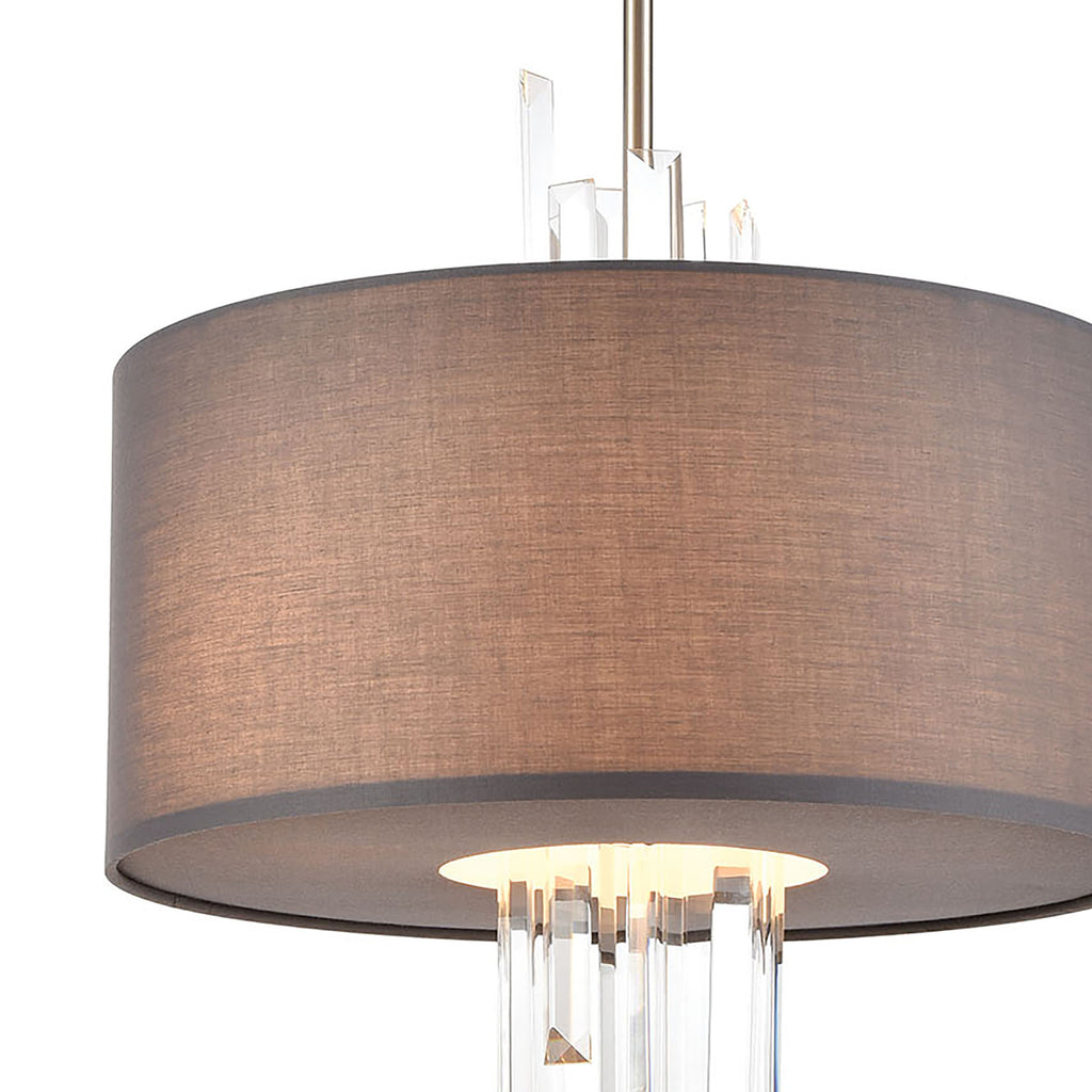 Crystal Falls 16'' Wide 3-Light Chandelier - Satin Nickel