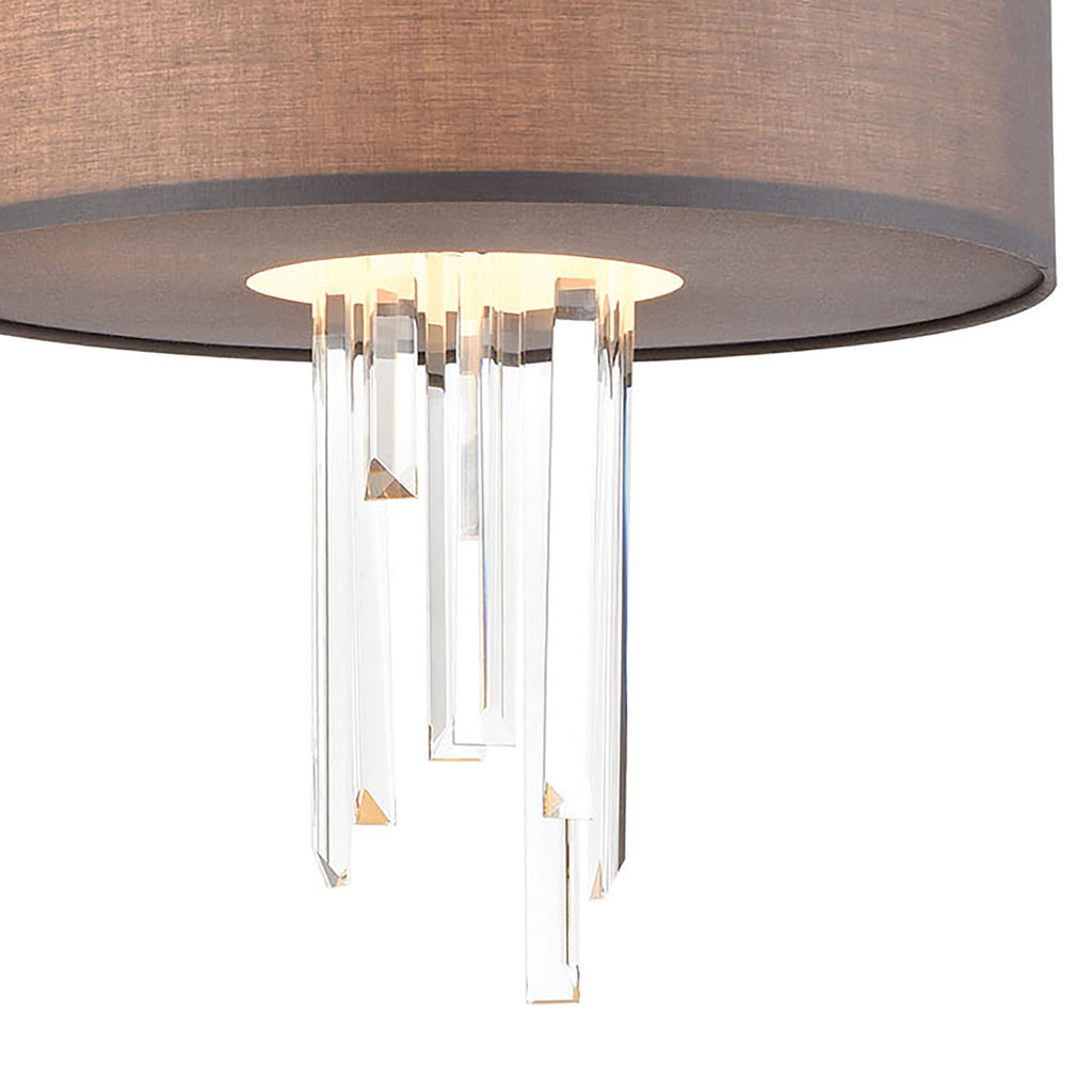 Crystal Falls 16'' Wide 3-Light Chandelier - Satin Nickel