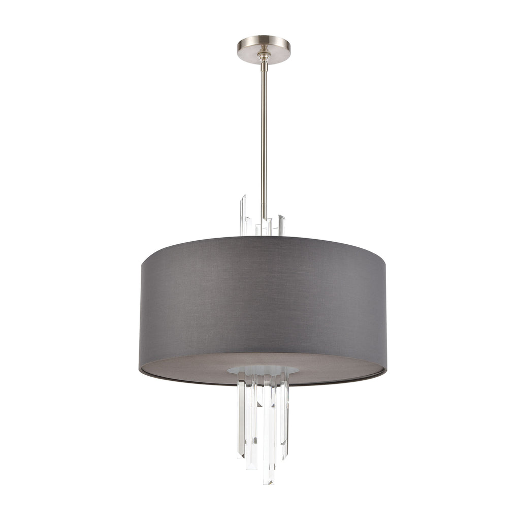 Crystal Falls 20'' Wide 3-Light Chandelier - Satin Nickel