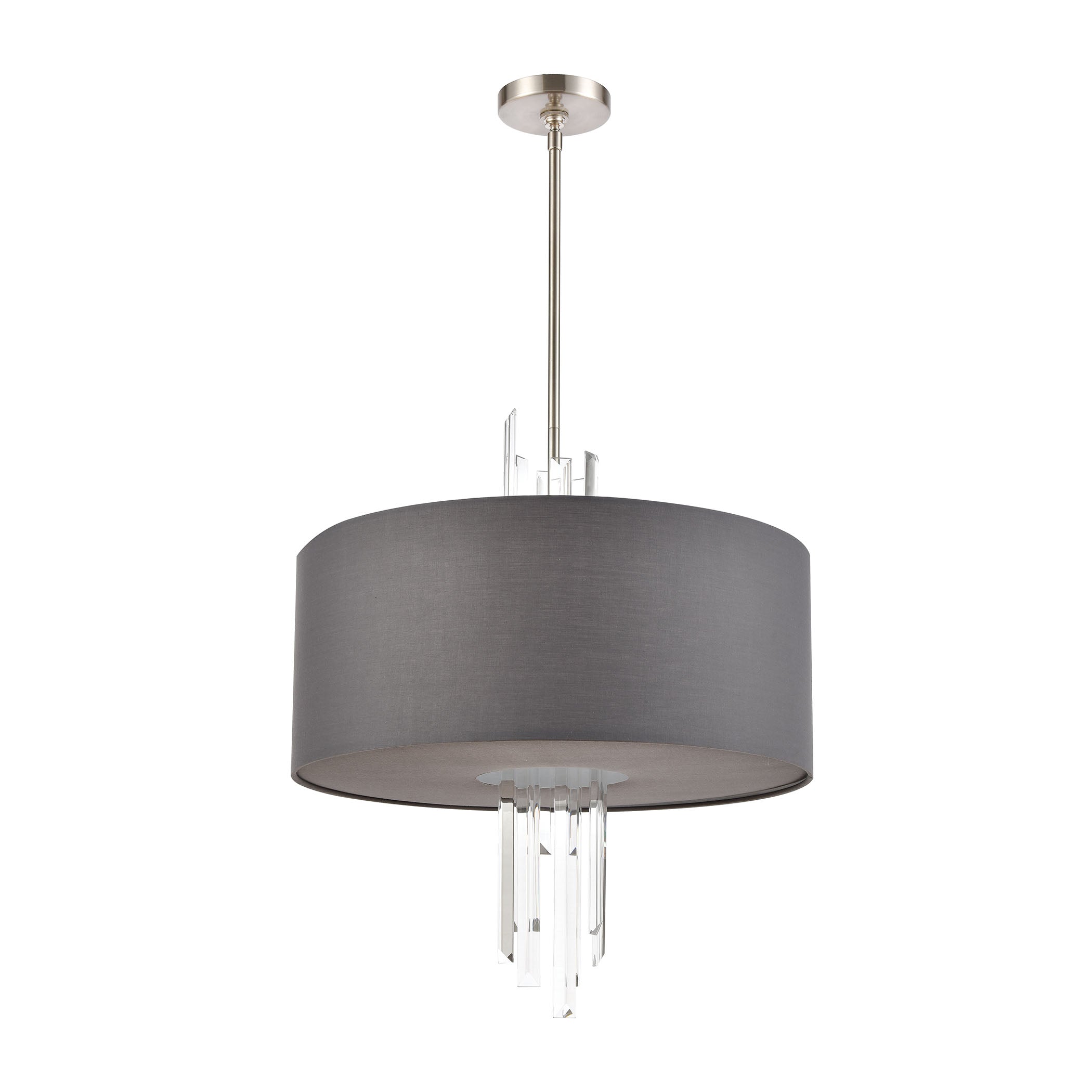 Crystal Falls 20'' Wide 3-Light Chandelier - Satin Nickel