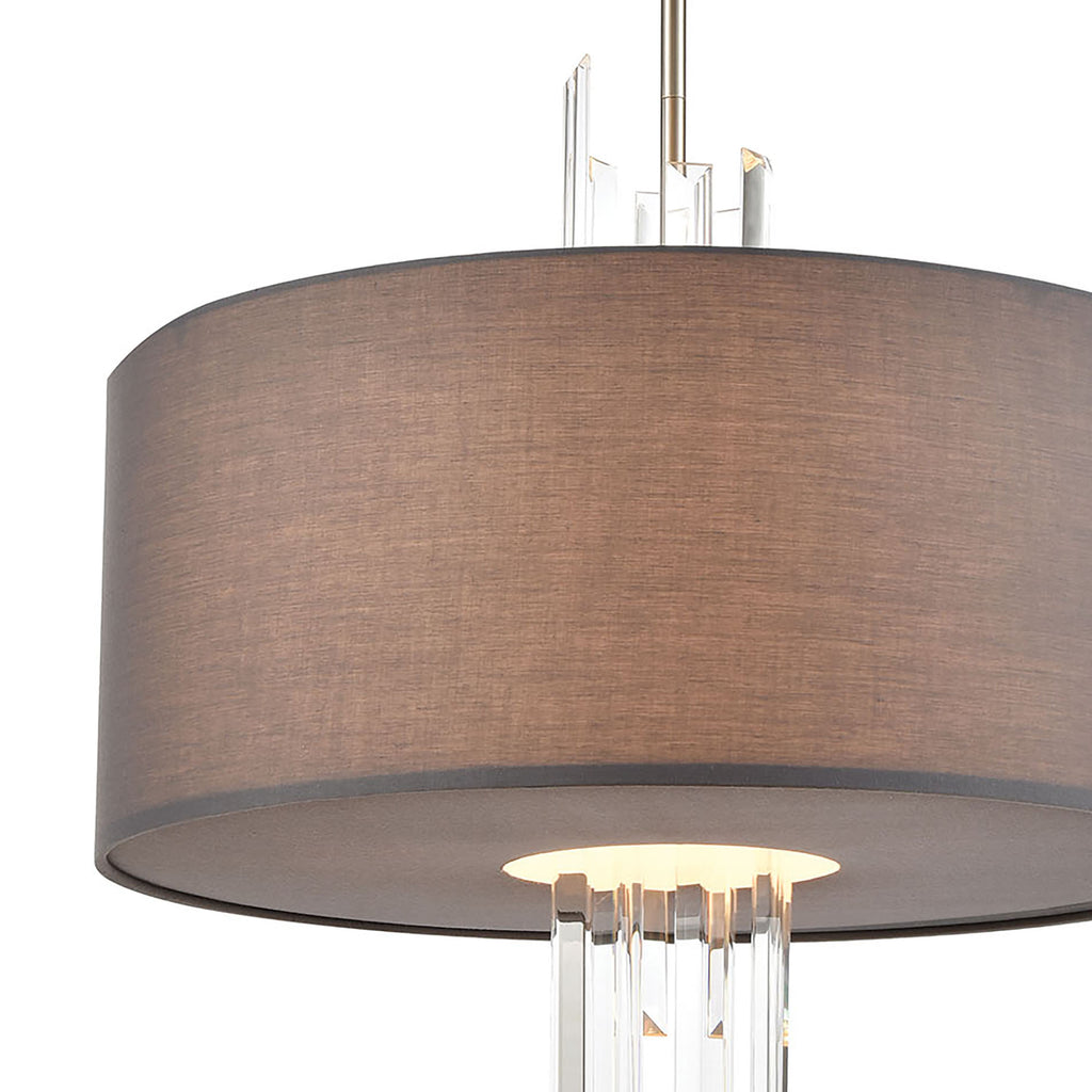 Crystal Falls 20'' Wide 3-Light Chandelier - Satin Nickel