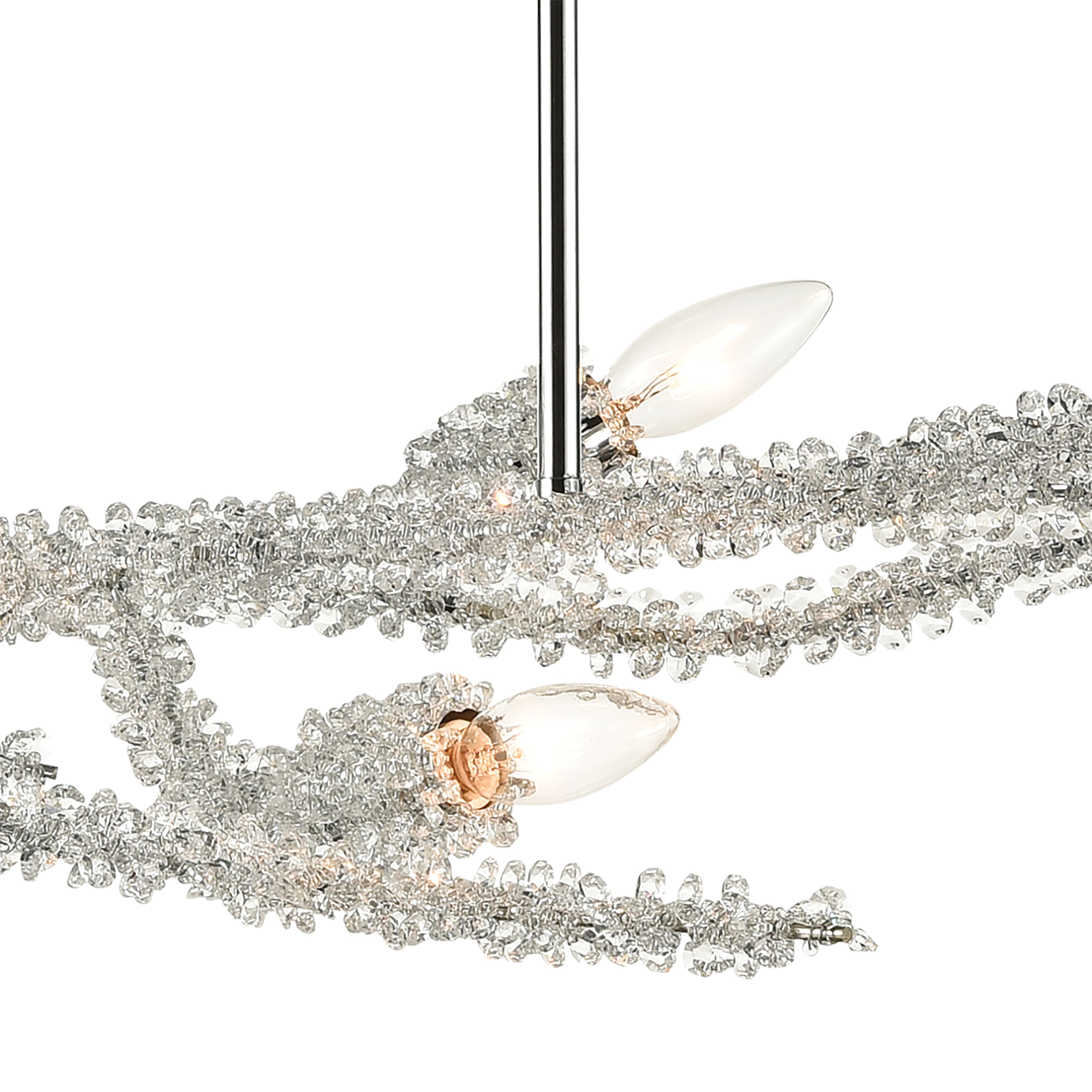 Winter's Spray 53'' Wide 7-Light Linear Chandelier - Polished Chrome