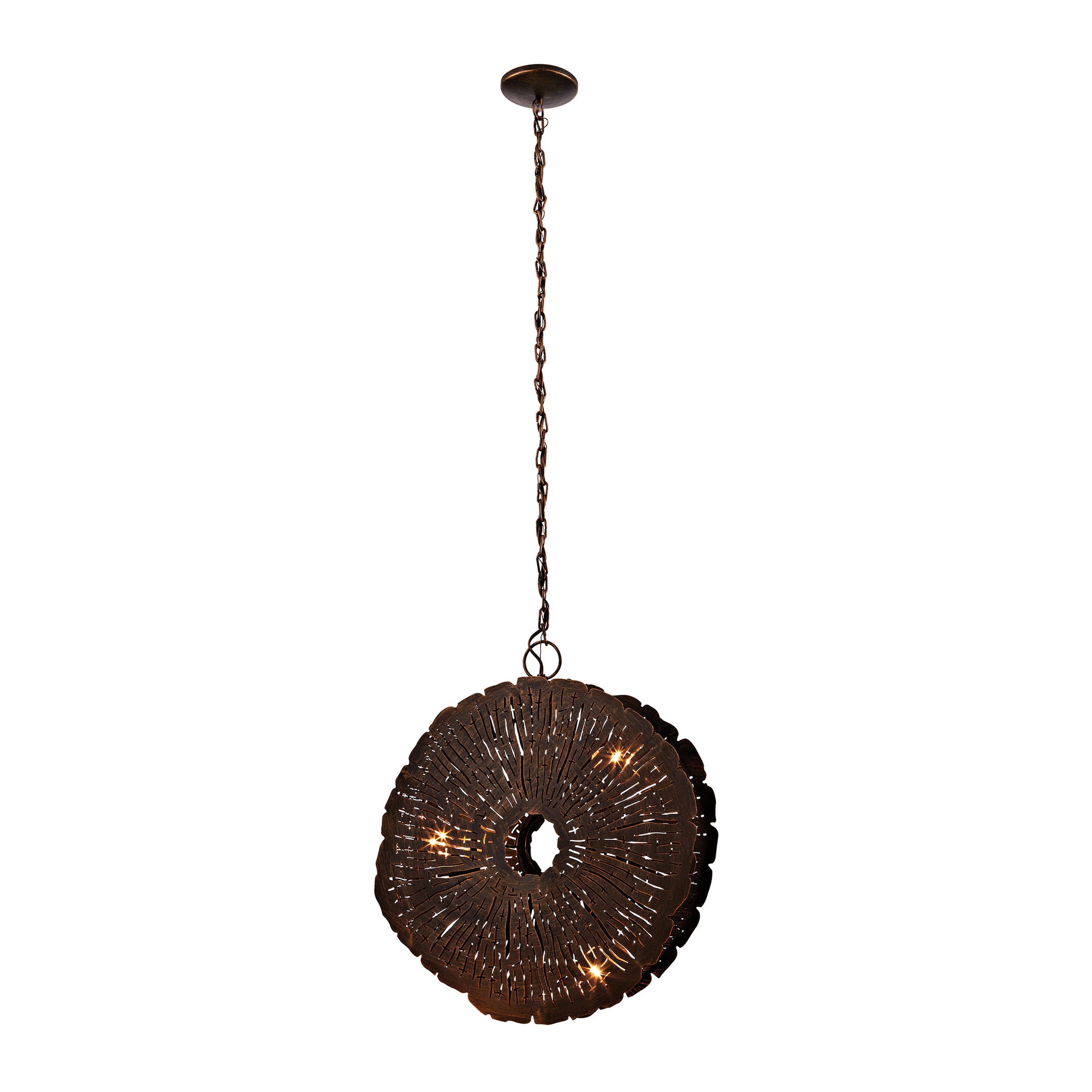 Organic Metal 19'' Wide 3-Light Chandelier - Blackened Bronze