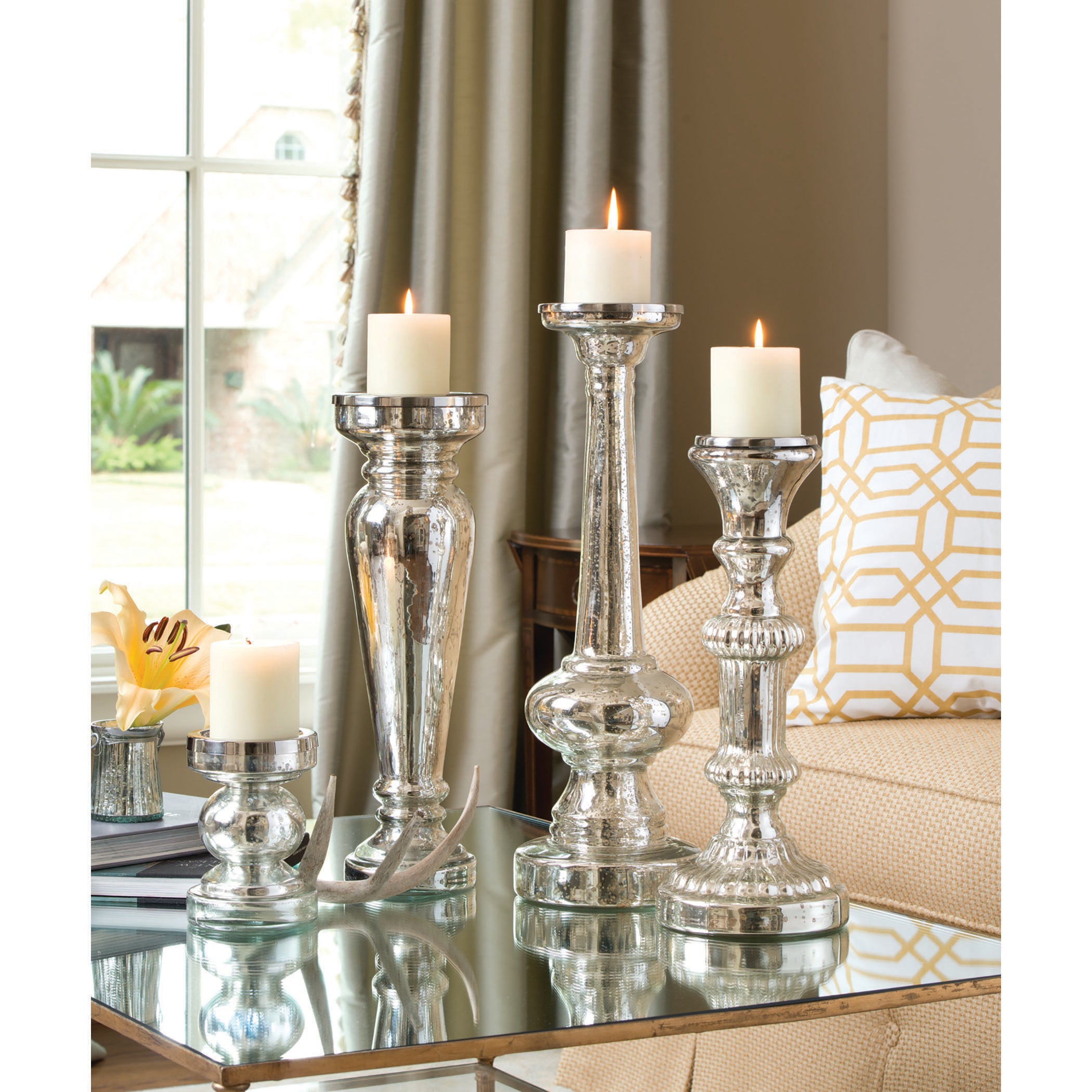 Guardian Candleholder - Antique Silver