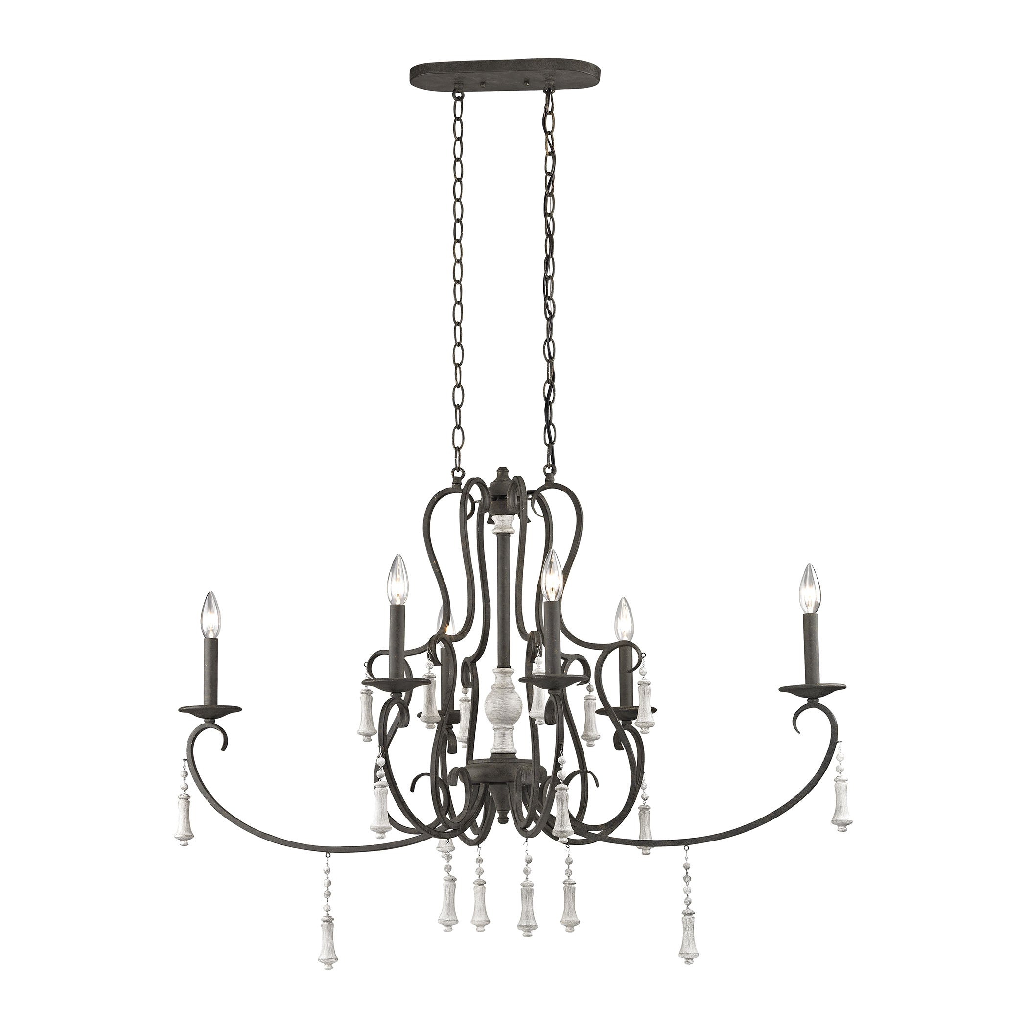 Porto Cristo 42'' Wide 6-Light Chandelier - Blackened Bronze
