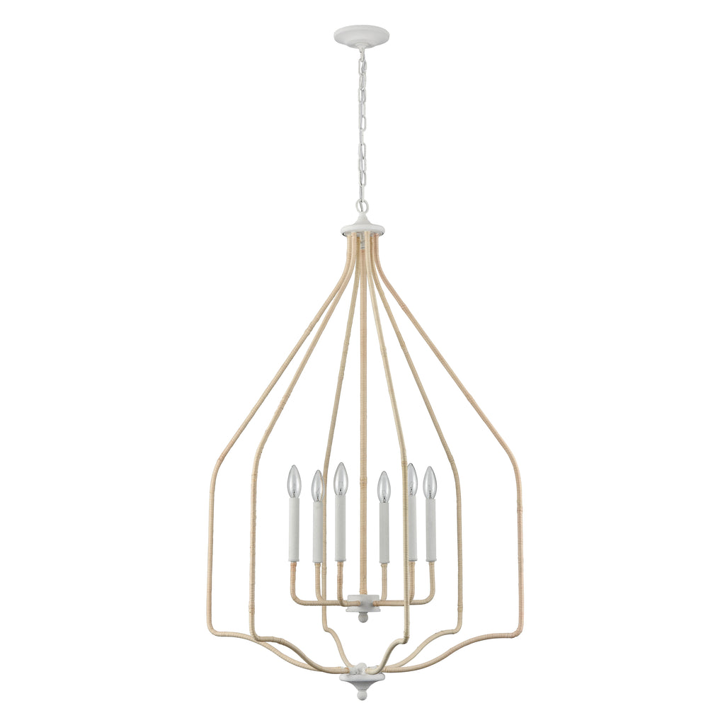 Breezeway 28'' Wide 6-Light Pendant - White Coral