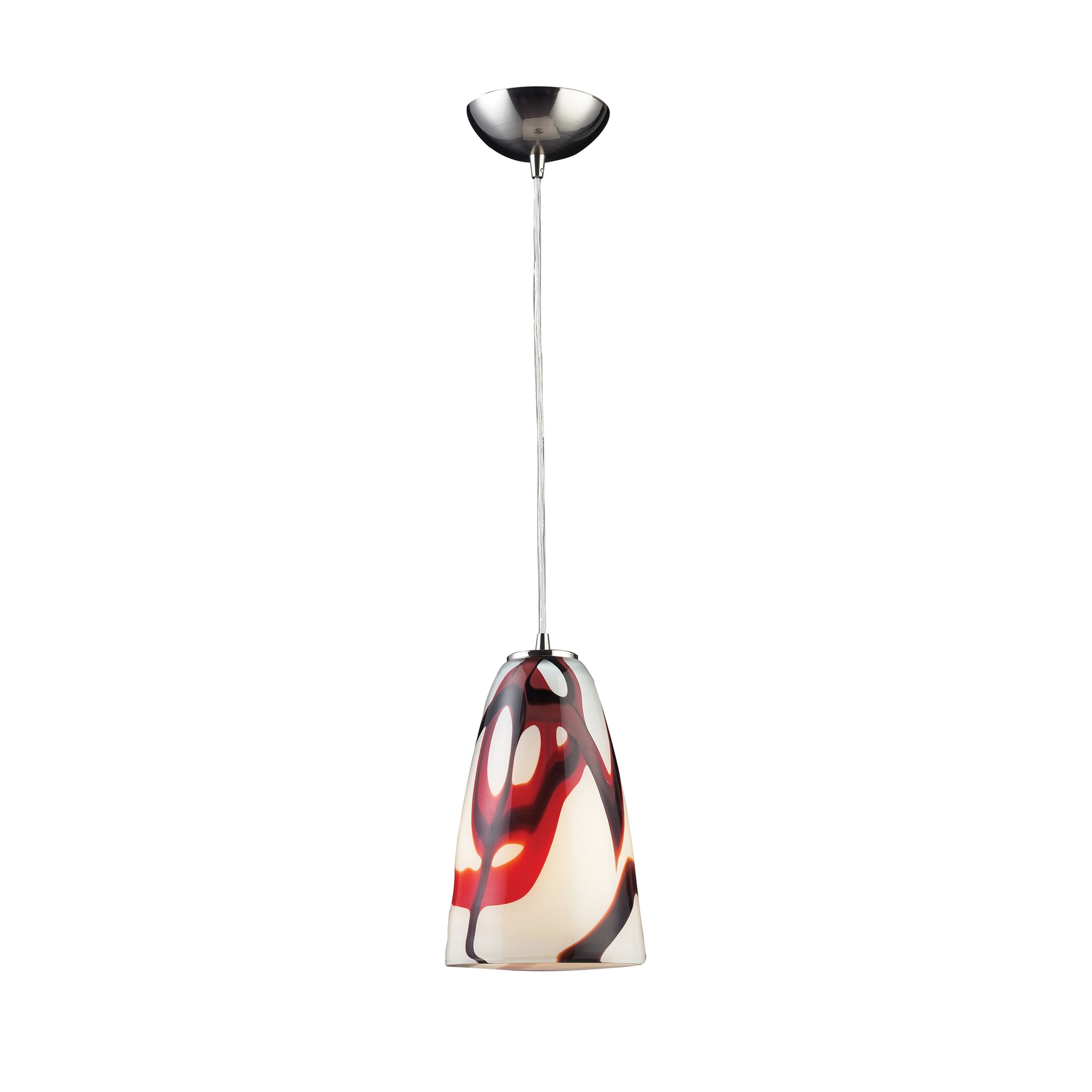 Fuego 7'' Wide 1-Light Pendant - Satin Nickel and Cream White