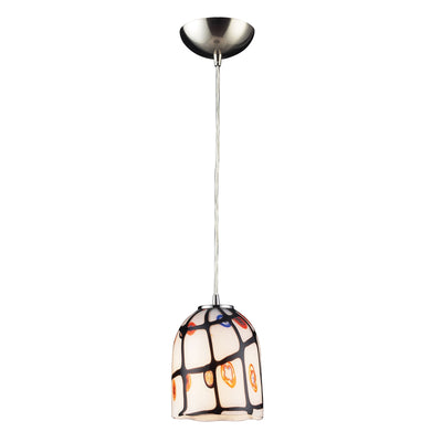 Rapture 6'' Wide 1-Light Pendant - Satin Nickel and Ivory