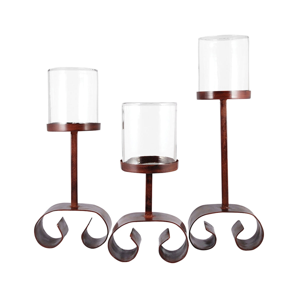 Tanner Candleholder - Set of 3 Rustic