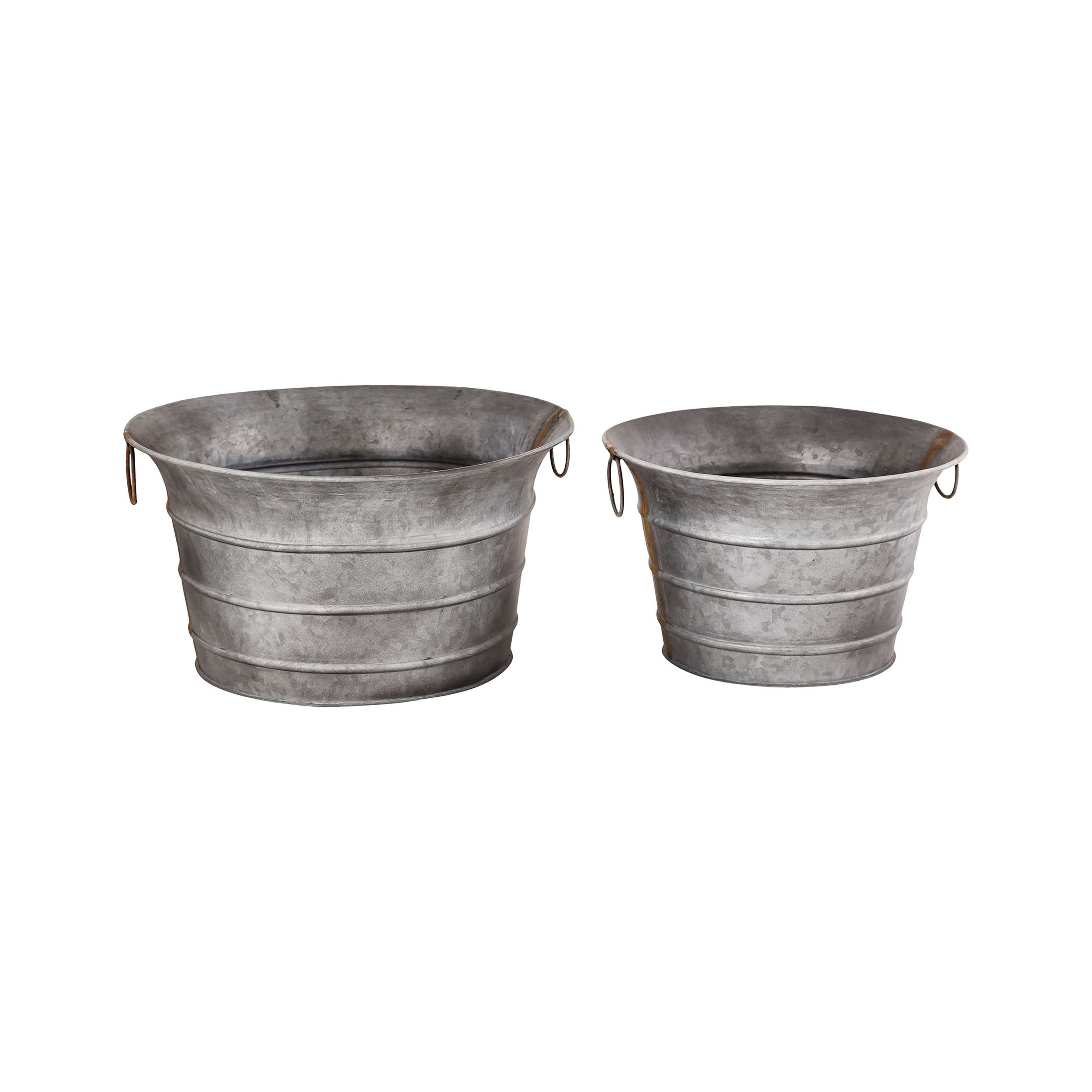 Fairhaven Planter - Set of 2 Galvanized