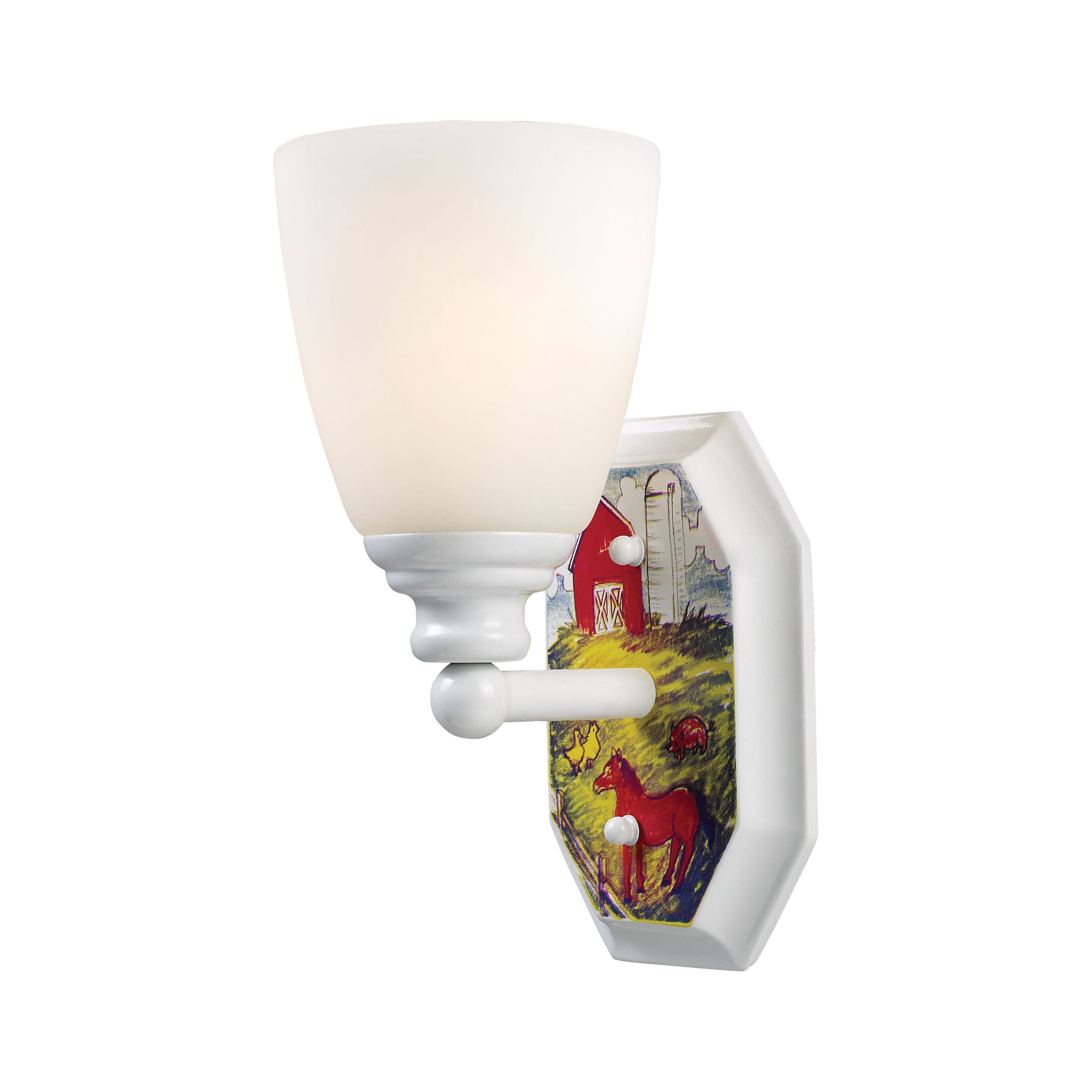 Kidshine 10'' High 1-Light Sconce - At the Farm - White