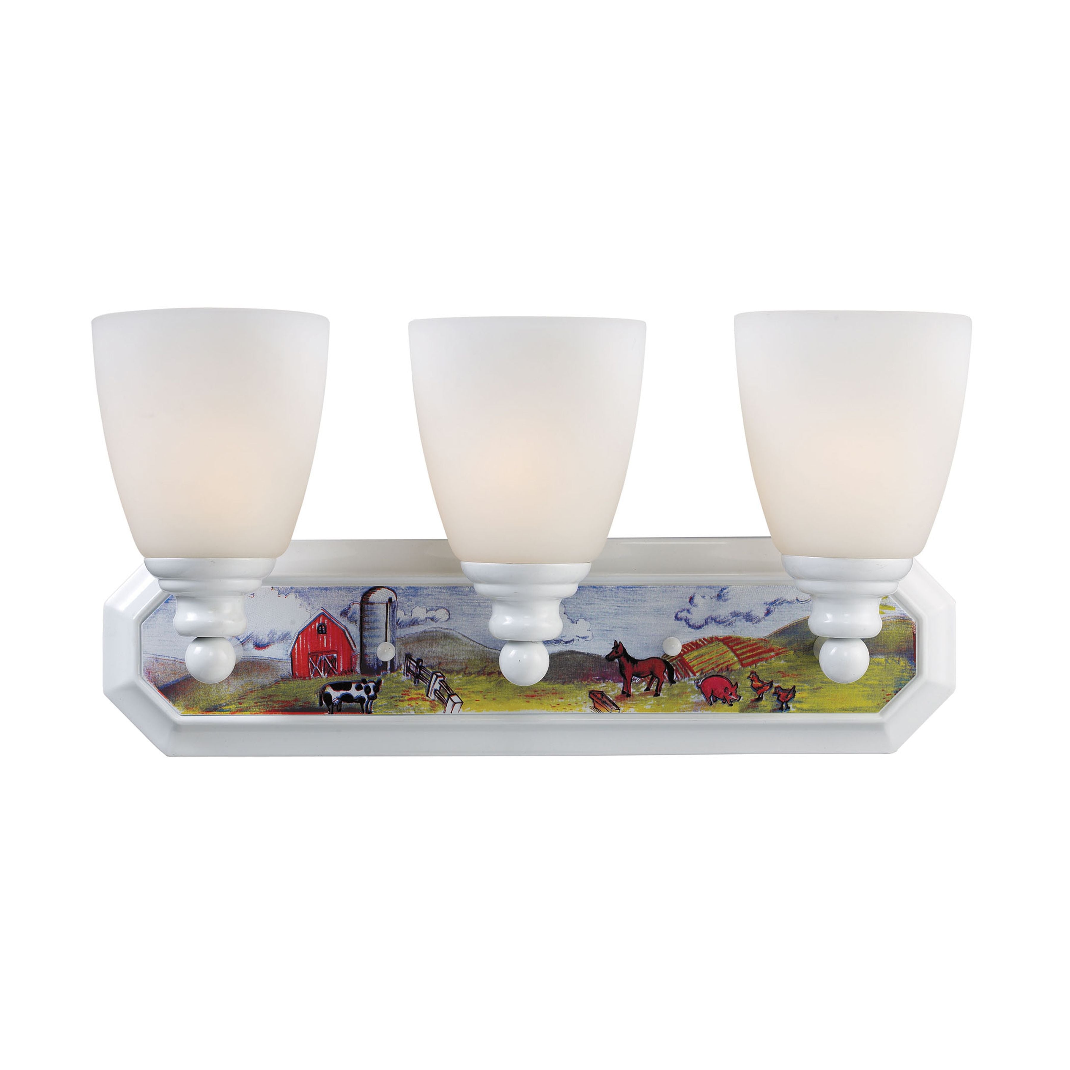 Kidshine 18'' Wide 3-Light Vanity Light - At the Farm - White
