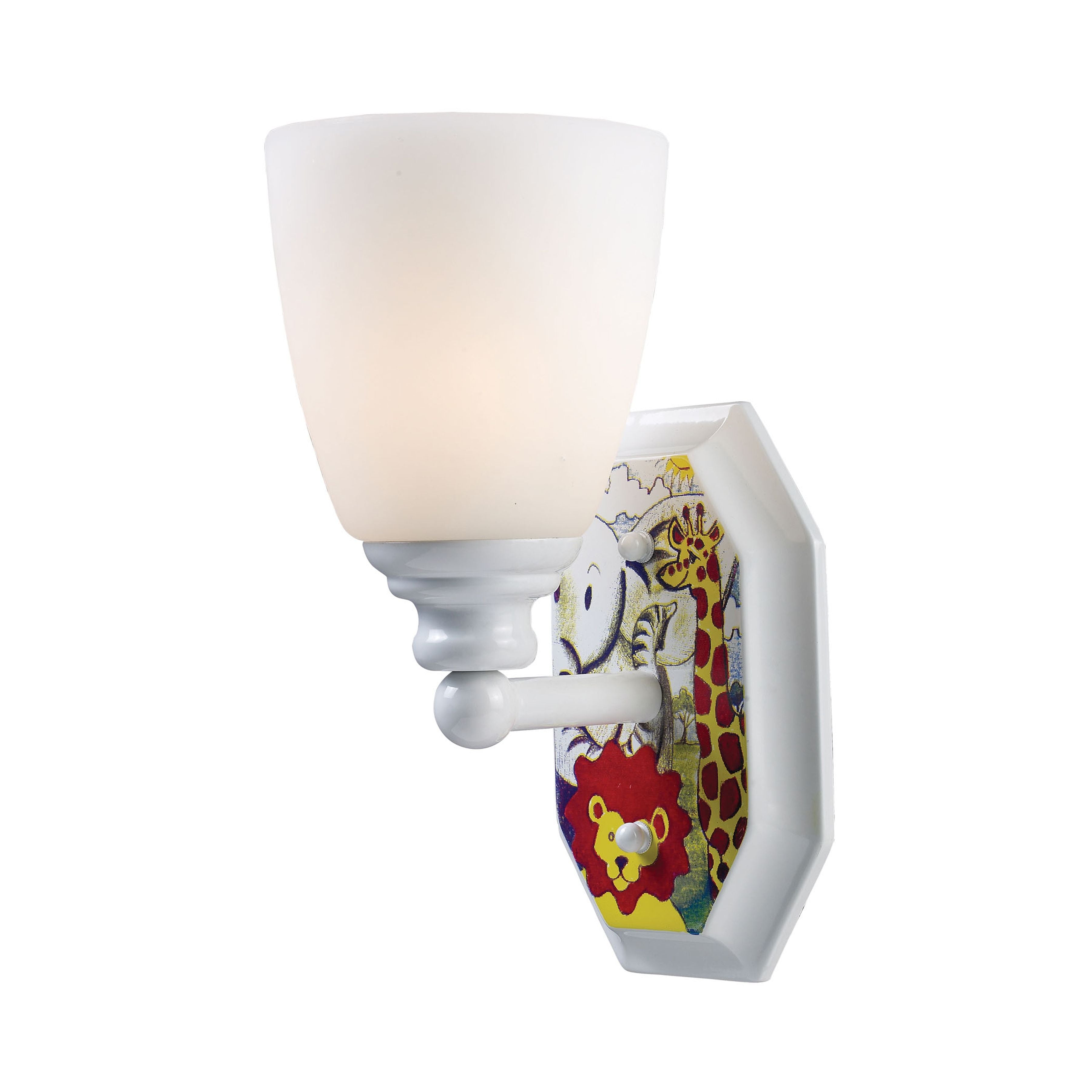 Kidshine 10'' High 1-Light Sconce - At the Zoo - White