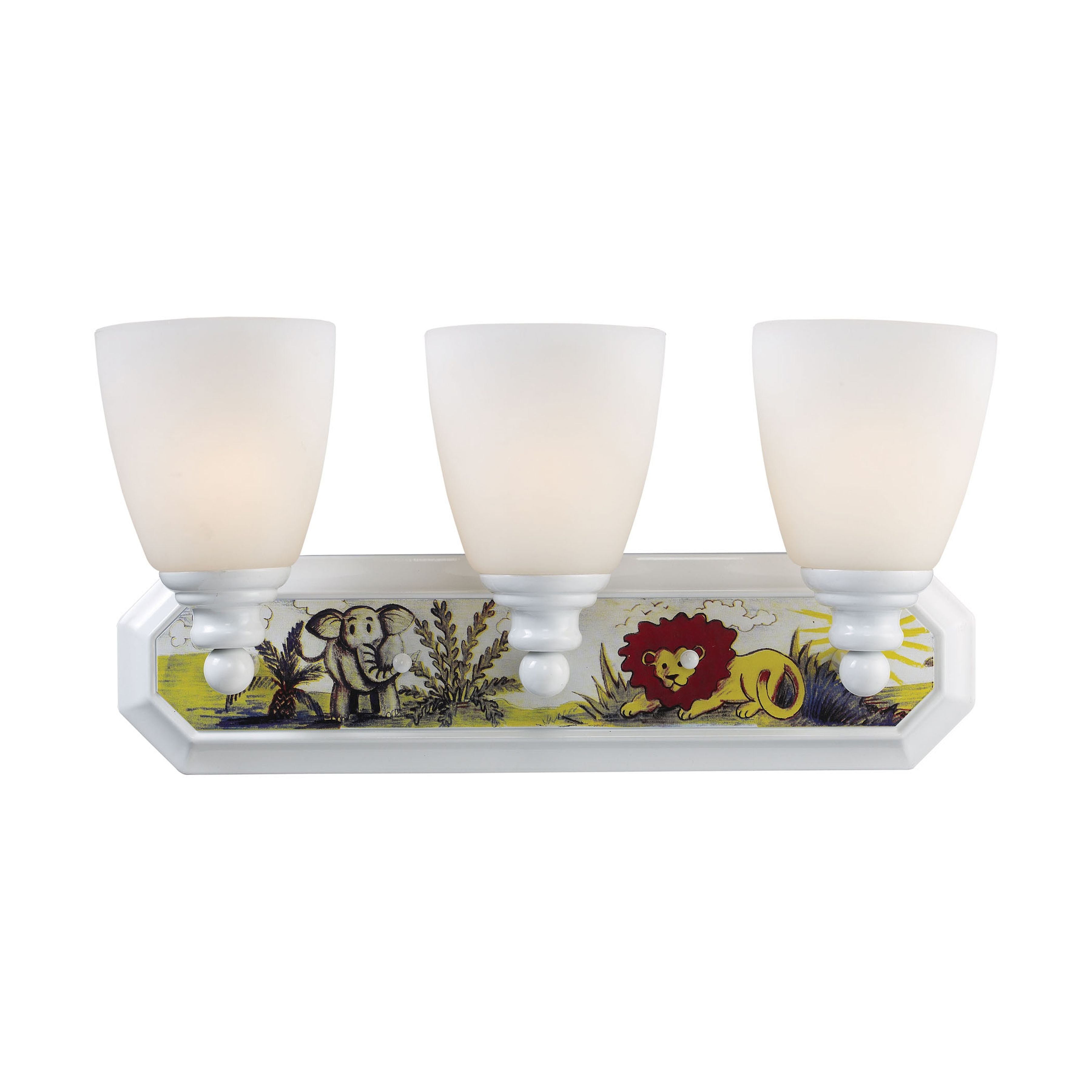 Kidshine 18'' Wide 3-Light Vanity Light - At the Zoo - White