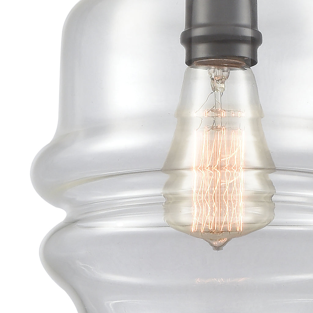 Zumbia 8'' Wide 1-Light Mini Pendant - Oil Rubbed Bronze with Clear Glass