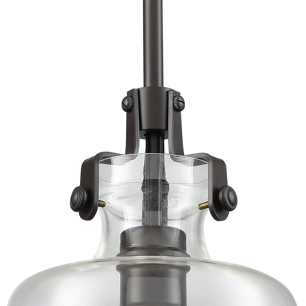 Zumbia 8'' Wide 1-Light Mini Pendant - Oil Rubbed Bronze with Clear Glass