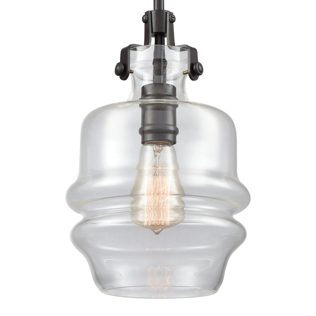 Zumbia 8'' Wide 1-Light Mini Pendant - Oil Rubbed Bronze with Clear Glass
