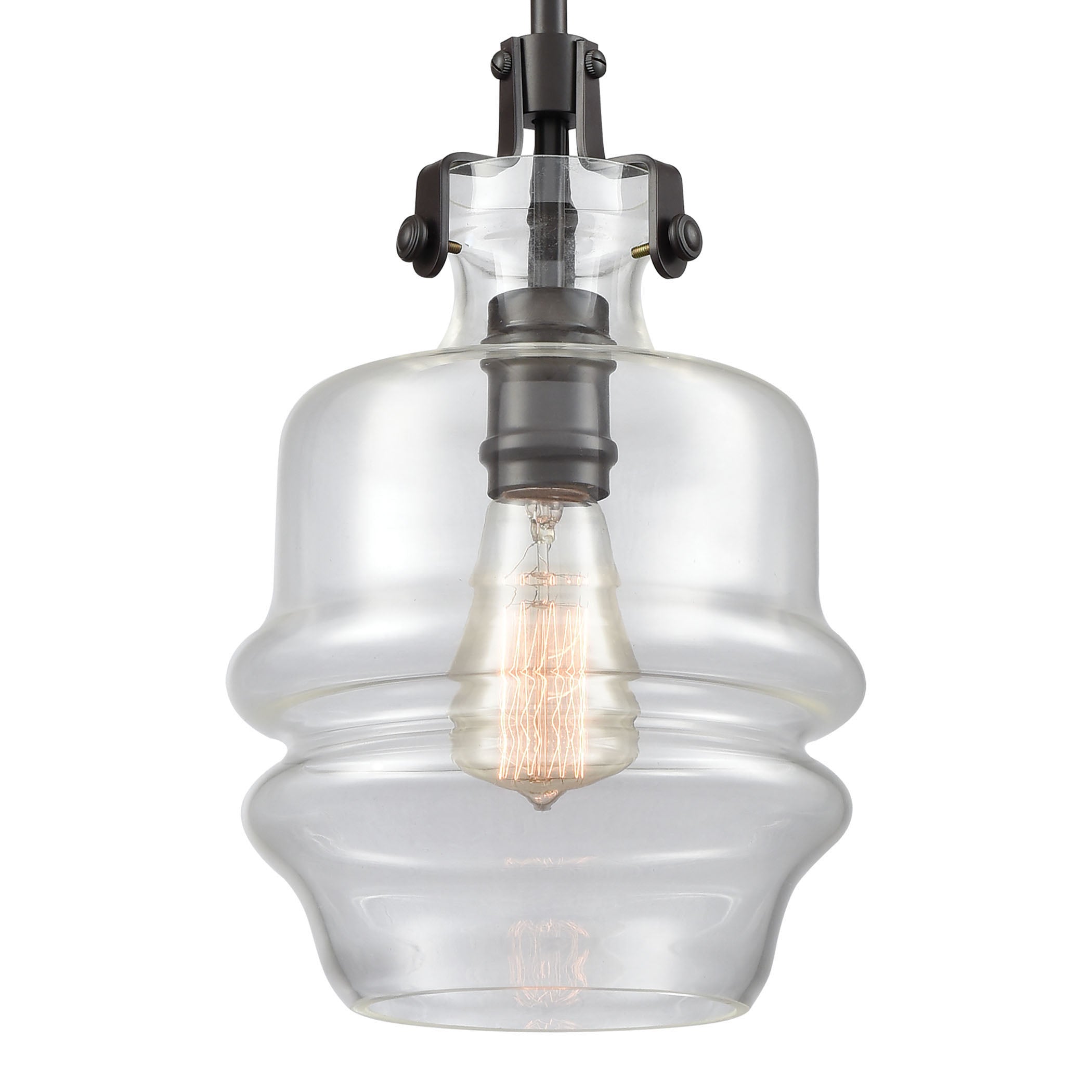 Zumbia 8'' Wide 1-Light Mini Pendant - Oil Rubbed Bronze with Clear Glass