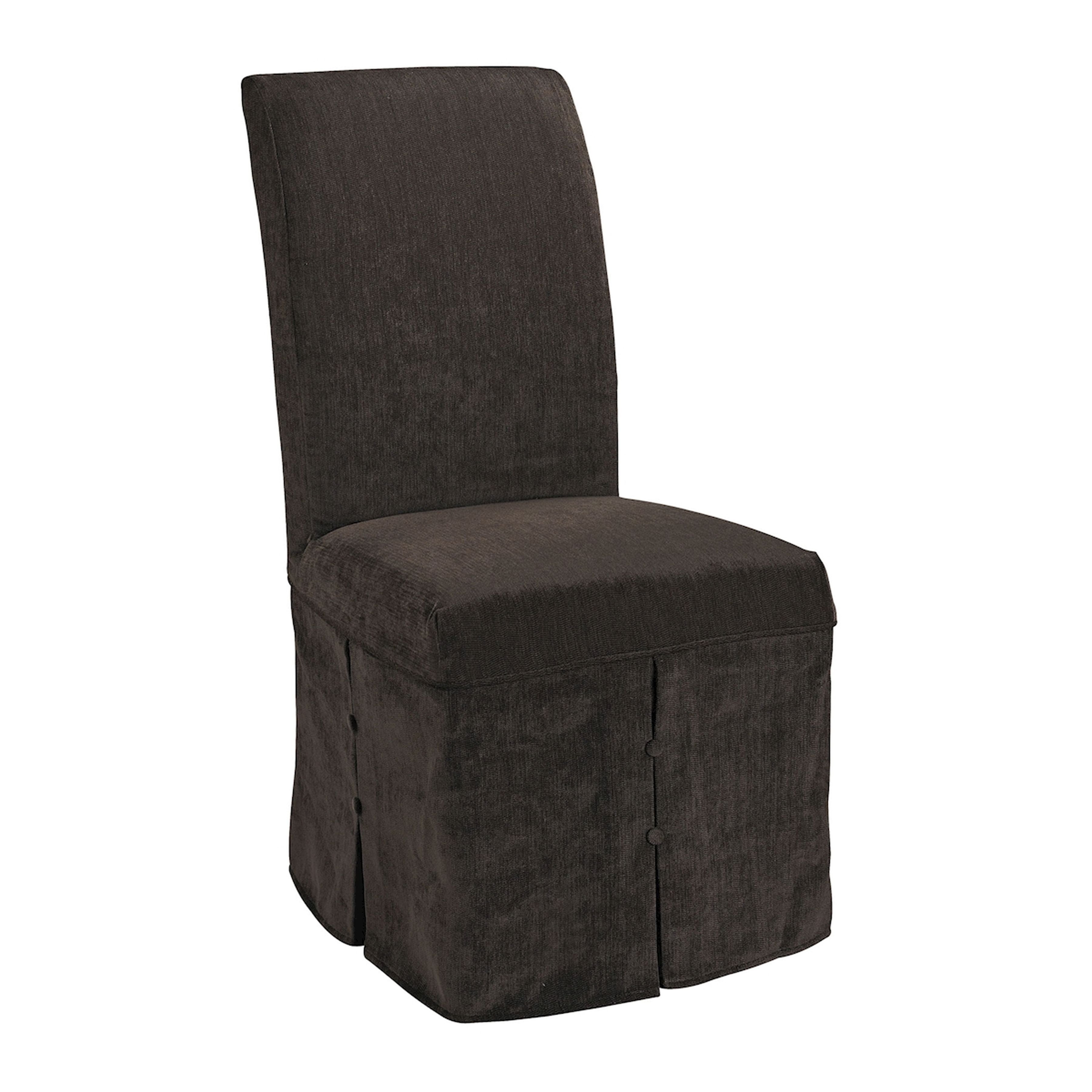 Davoy Chocolate Parsons Skirted Chair - COVER ONLY