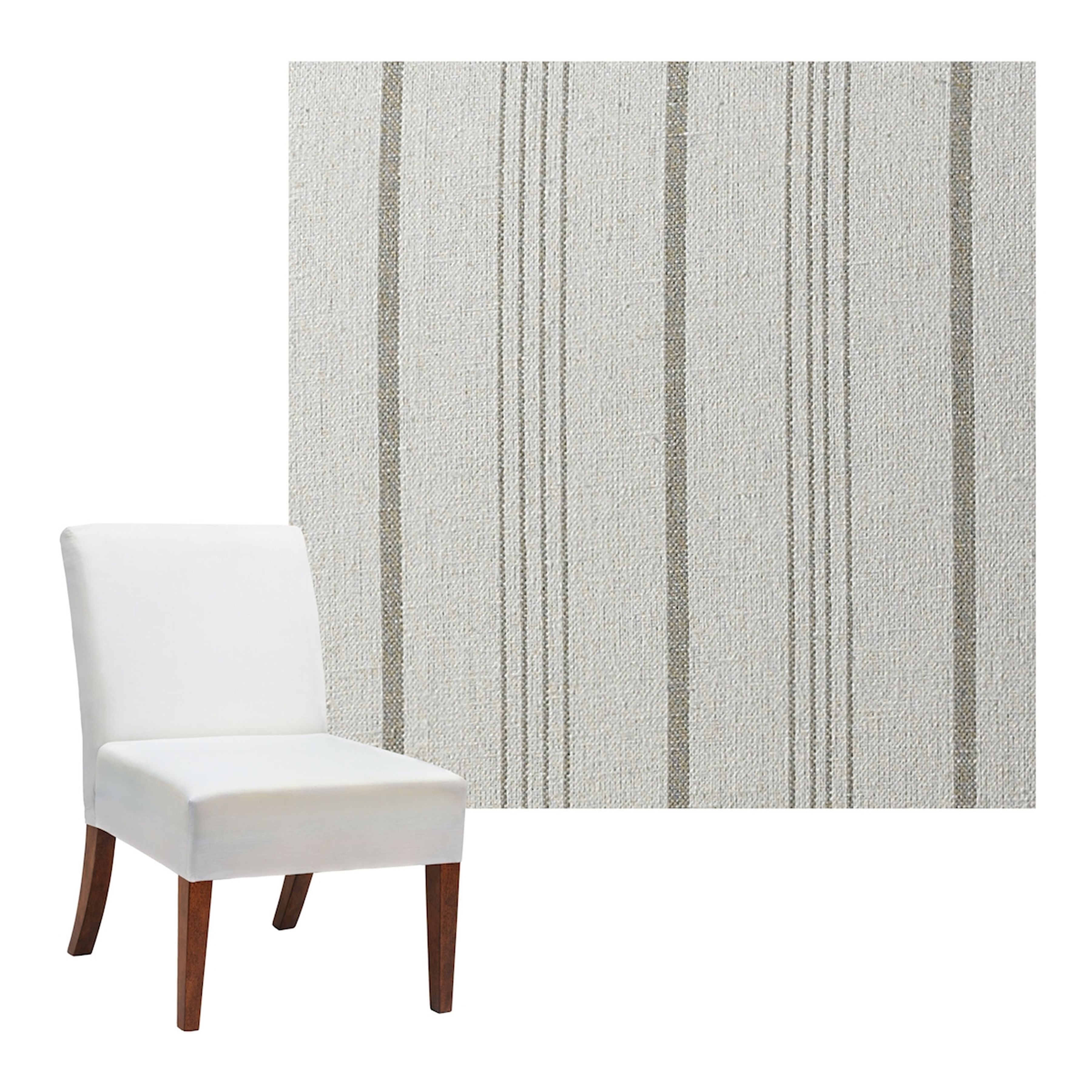 Flaxen Stripe Slipper Chair - COVER ONLY