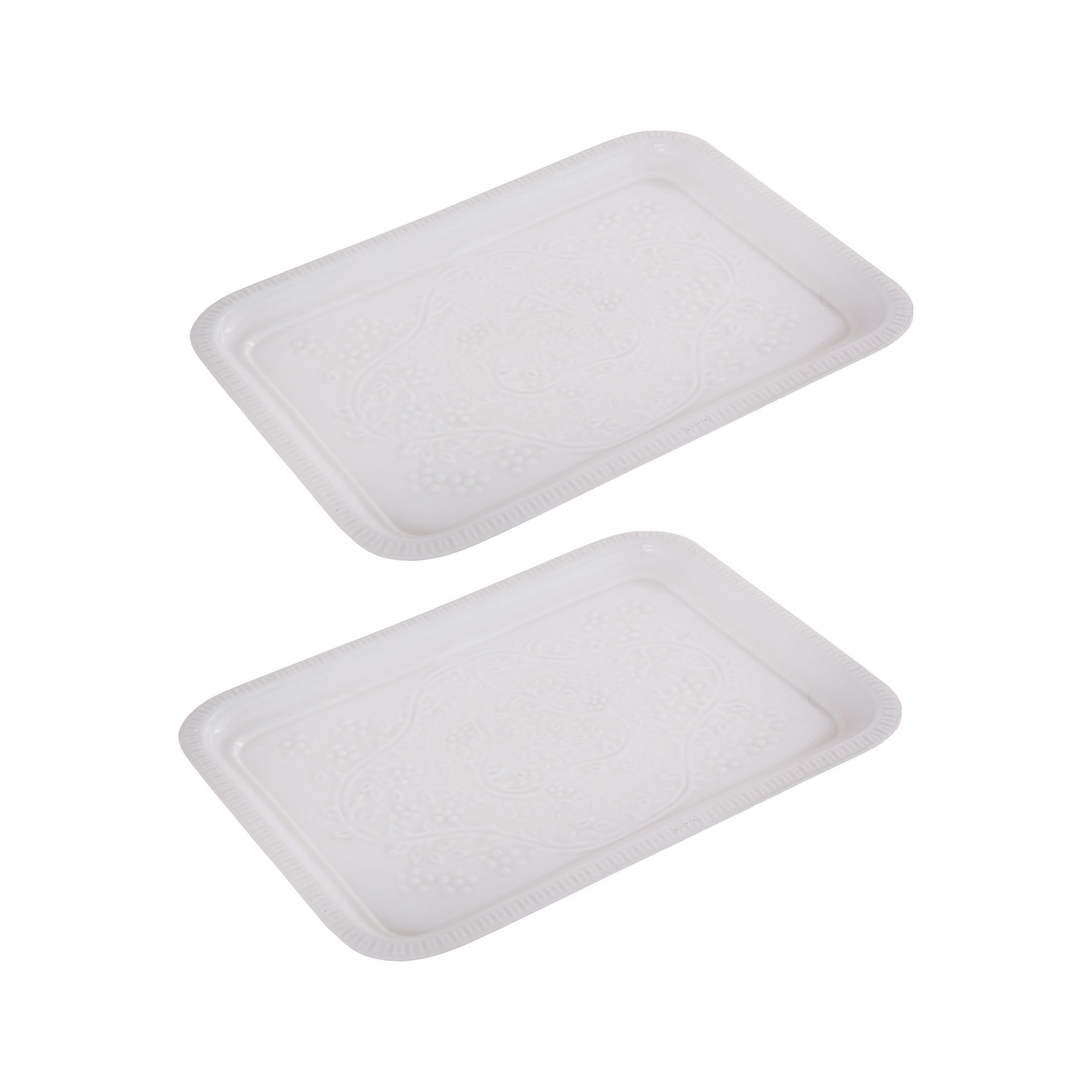 Marquette Tray - Set of 2 White