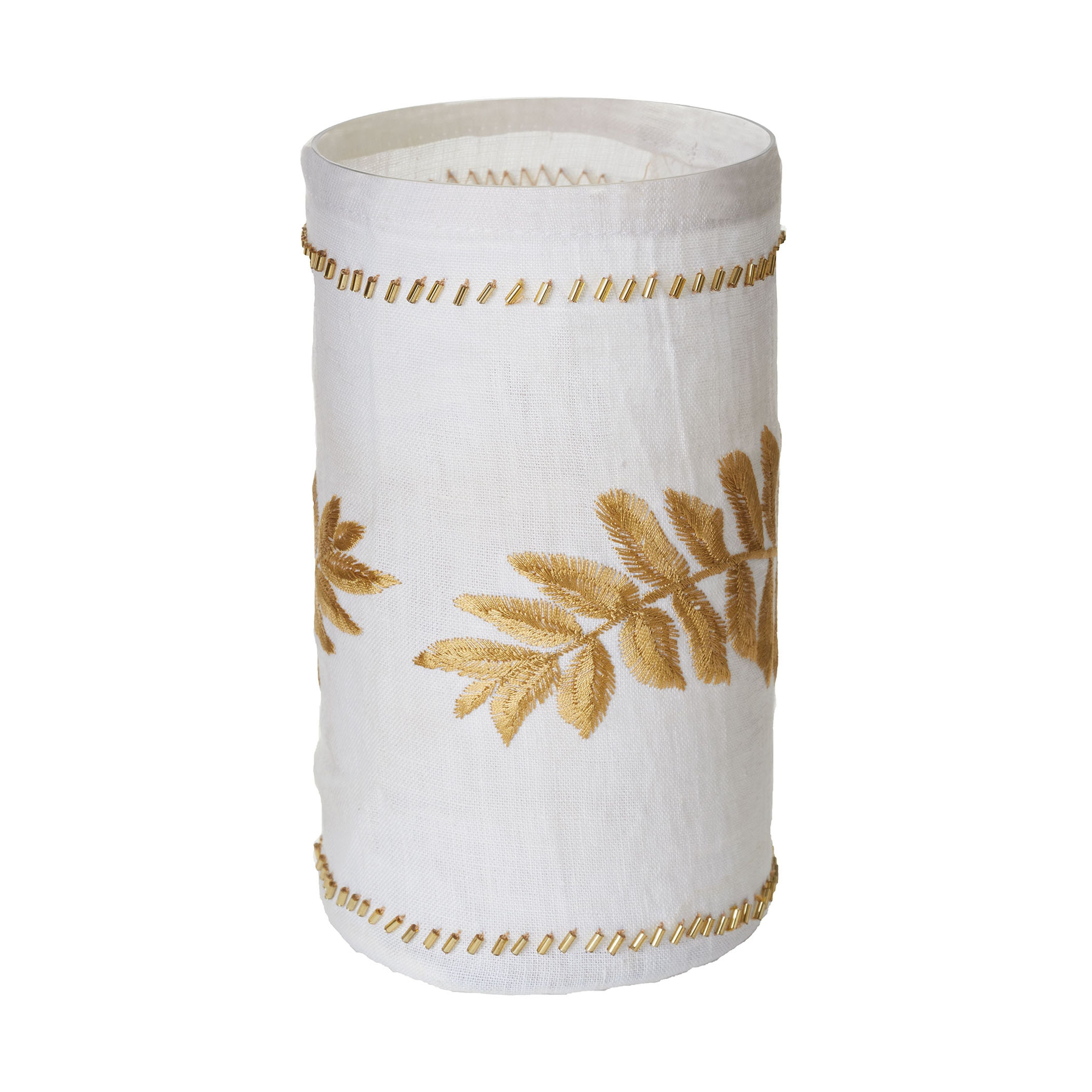Linen Fern Candleholder - Large Gold
