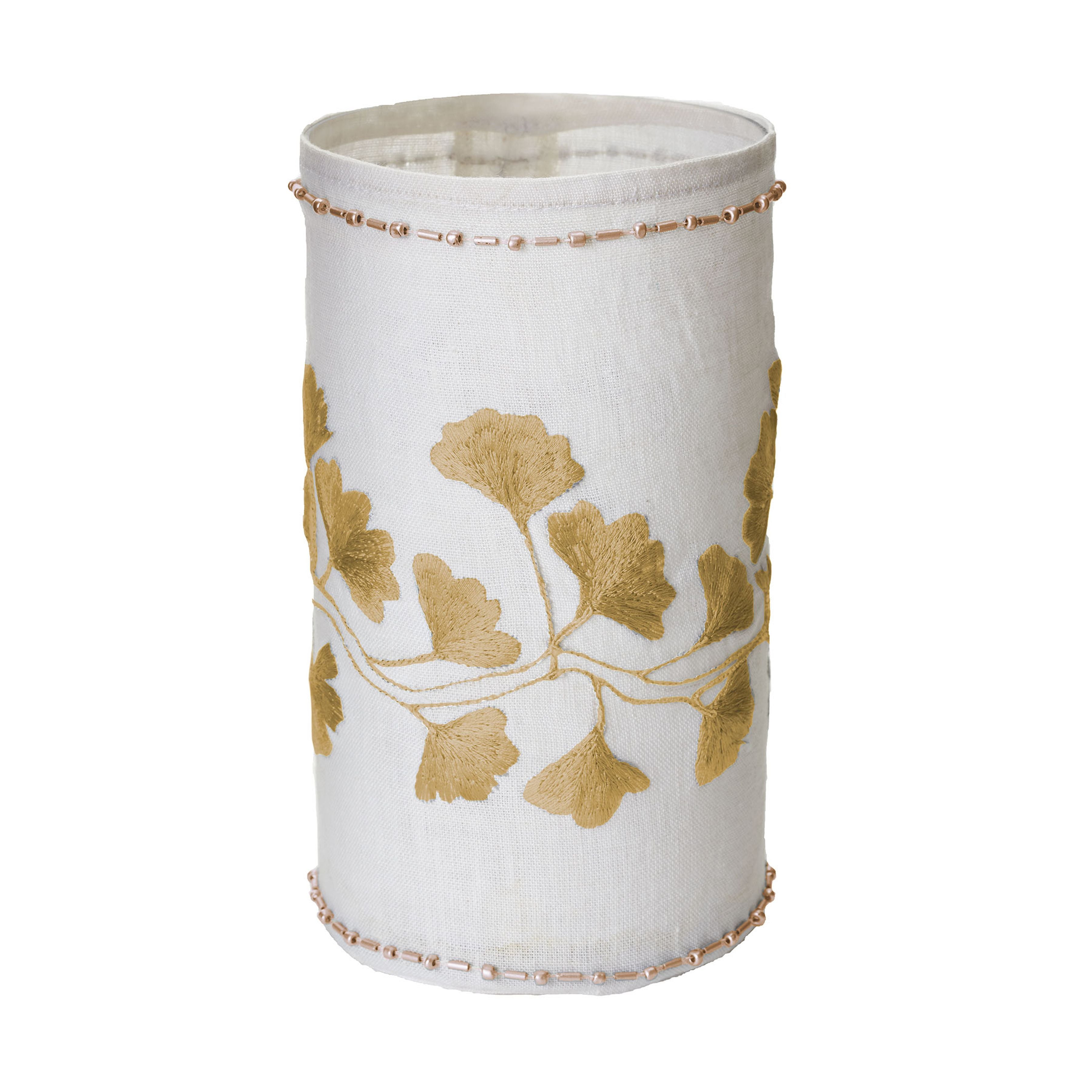 Linen Ginkgo Candleholder - Large Gold