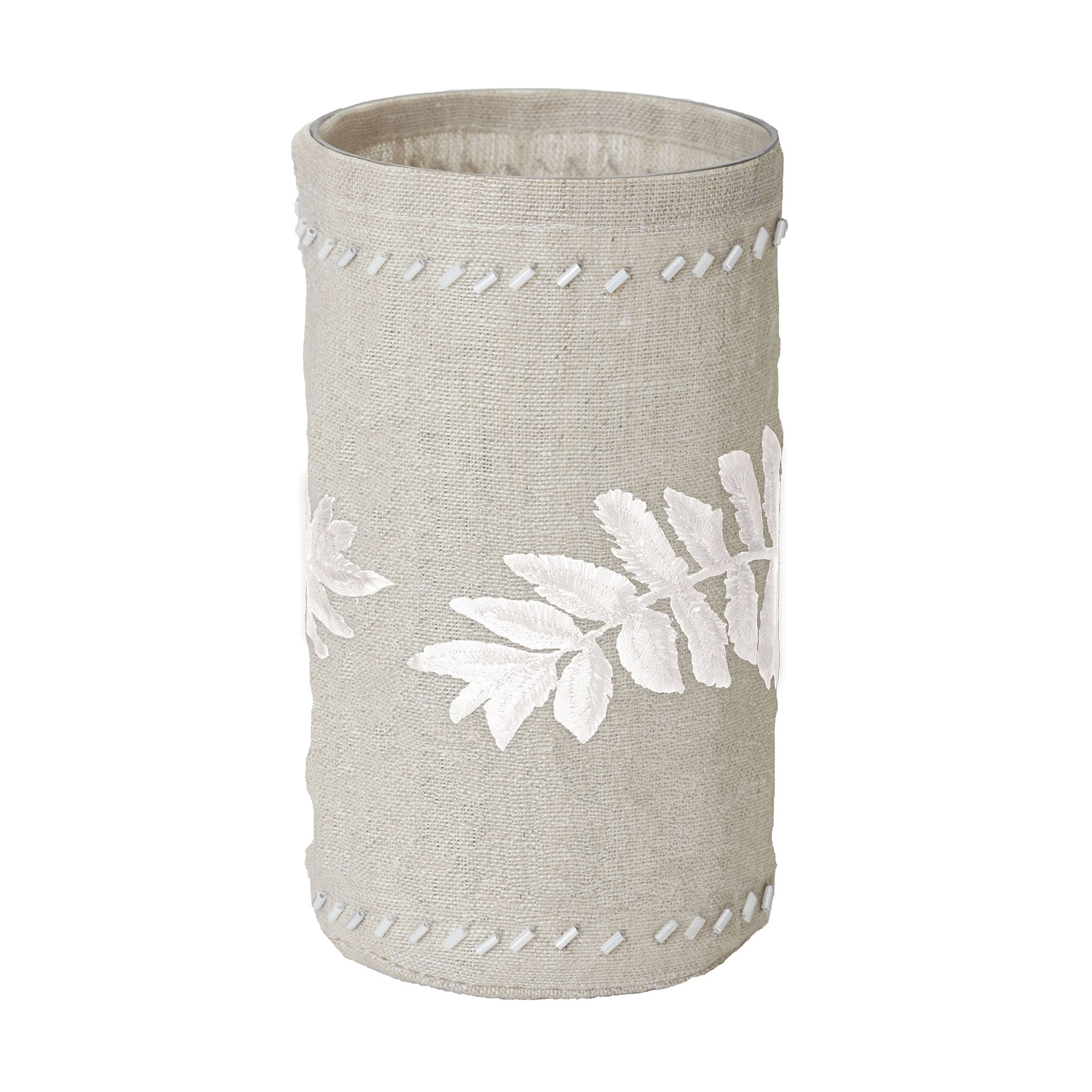 Linen Fern Candleholder - Large Tan
