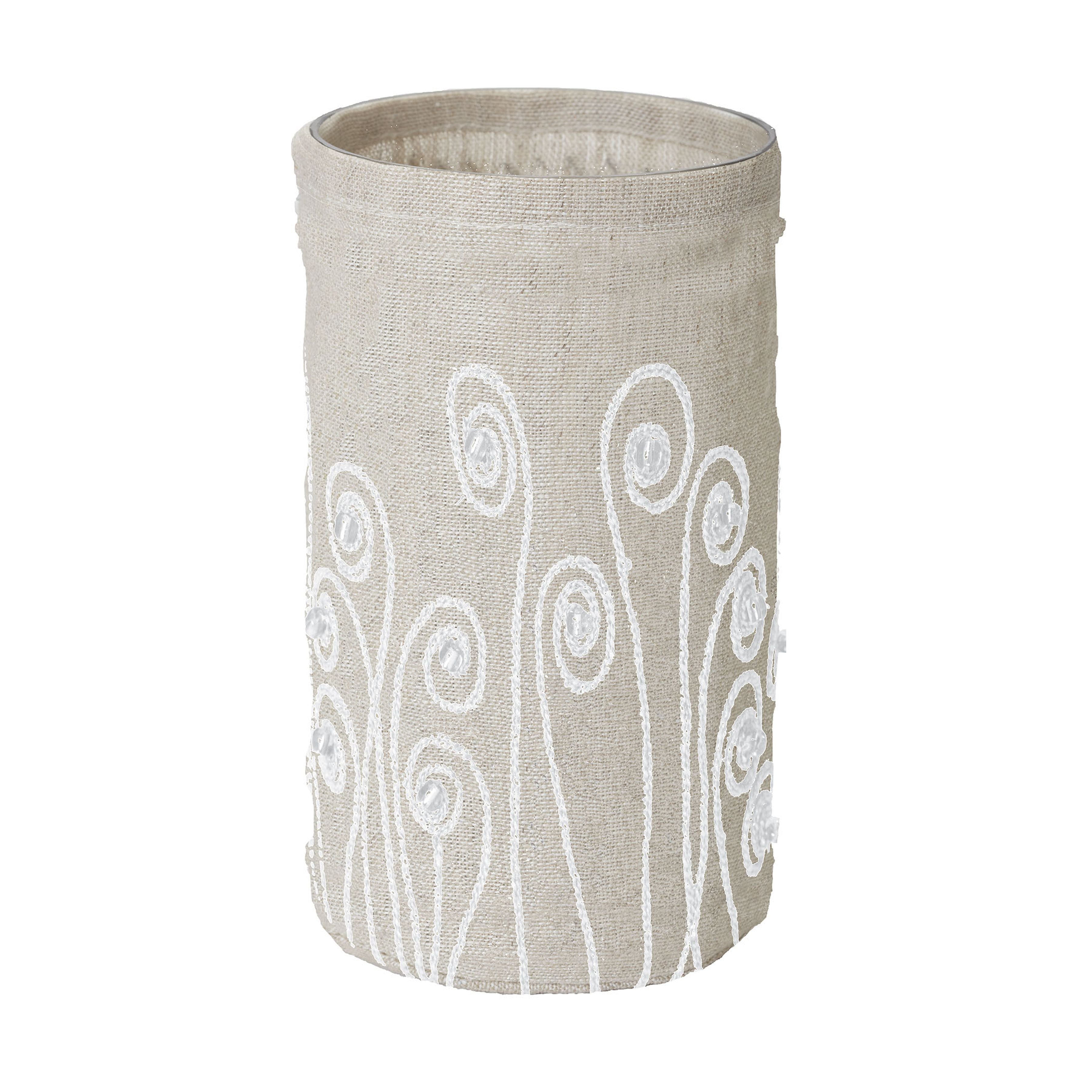 Linen Fiddlehead Candleholder - Large Tan