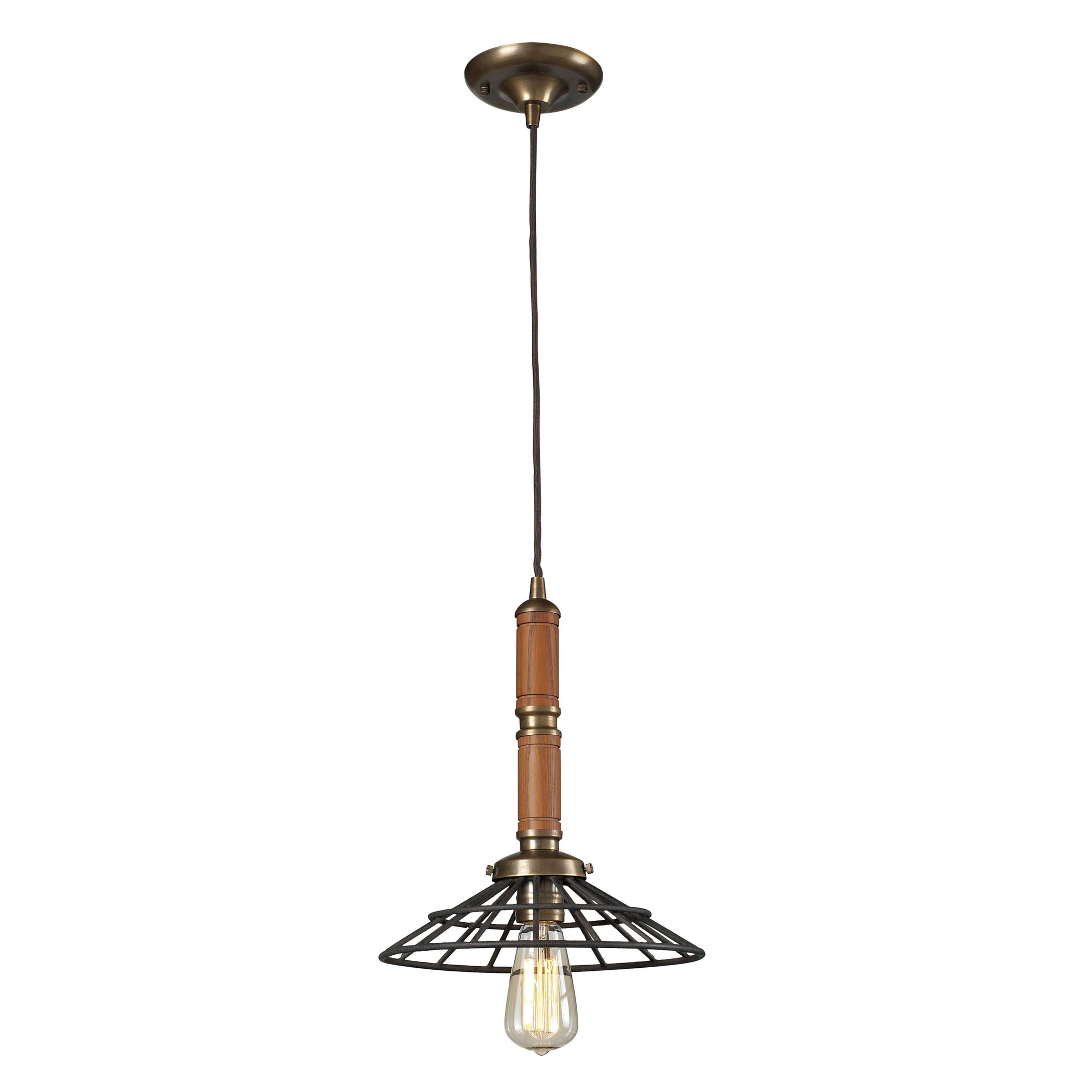 Tillamook 11'' Wide 1-Light Mini Pendant - Vintage Brass