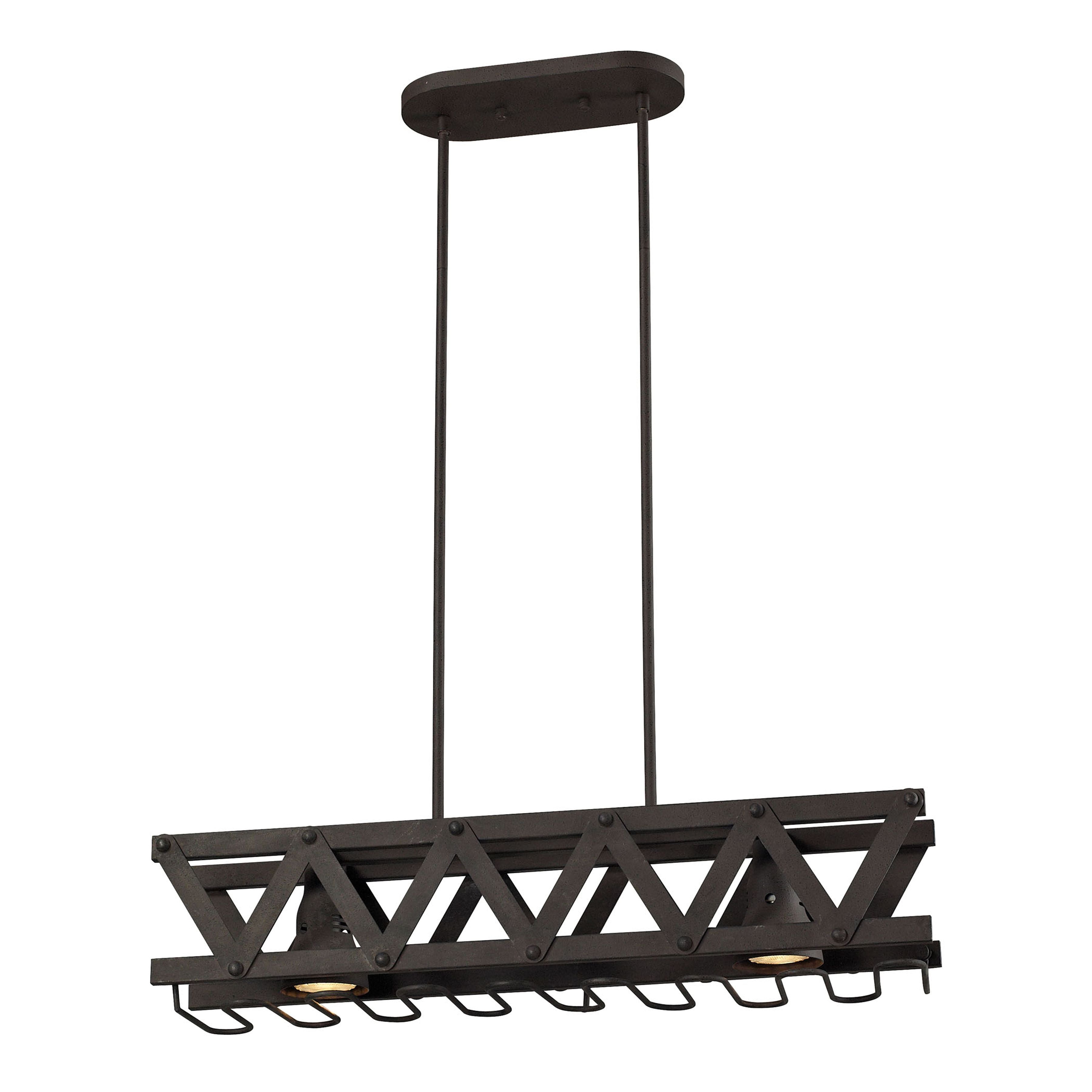 Heist 30'' Wide 2-Light Linear Chandelier - Vintage Rust