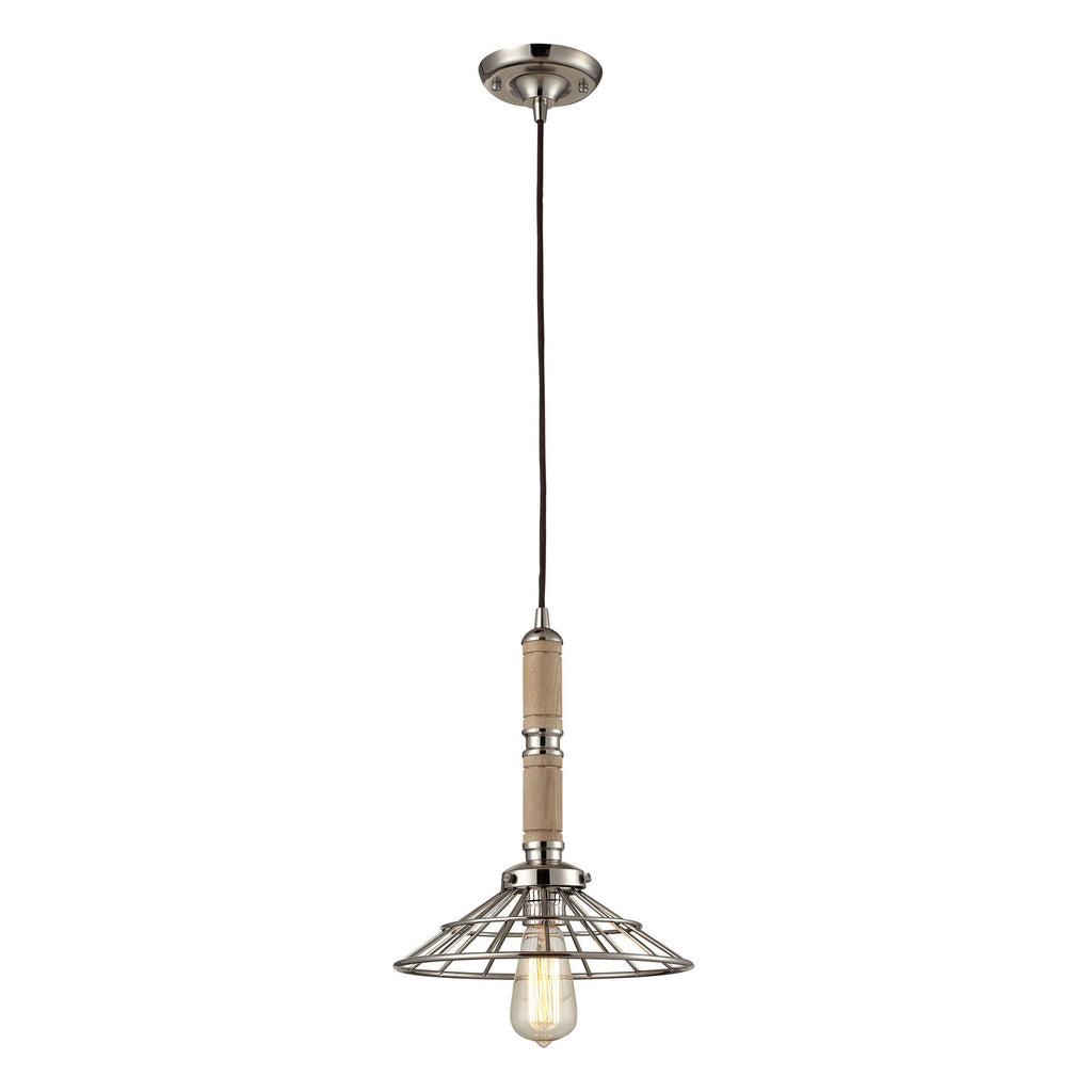 Tillamook 11'' Wide 1-Light Pendant - Polished Nickel