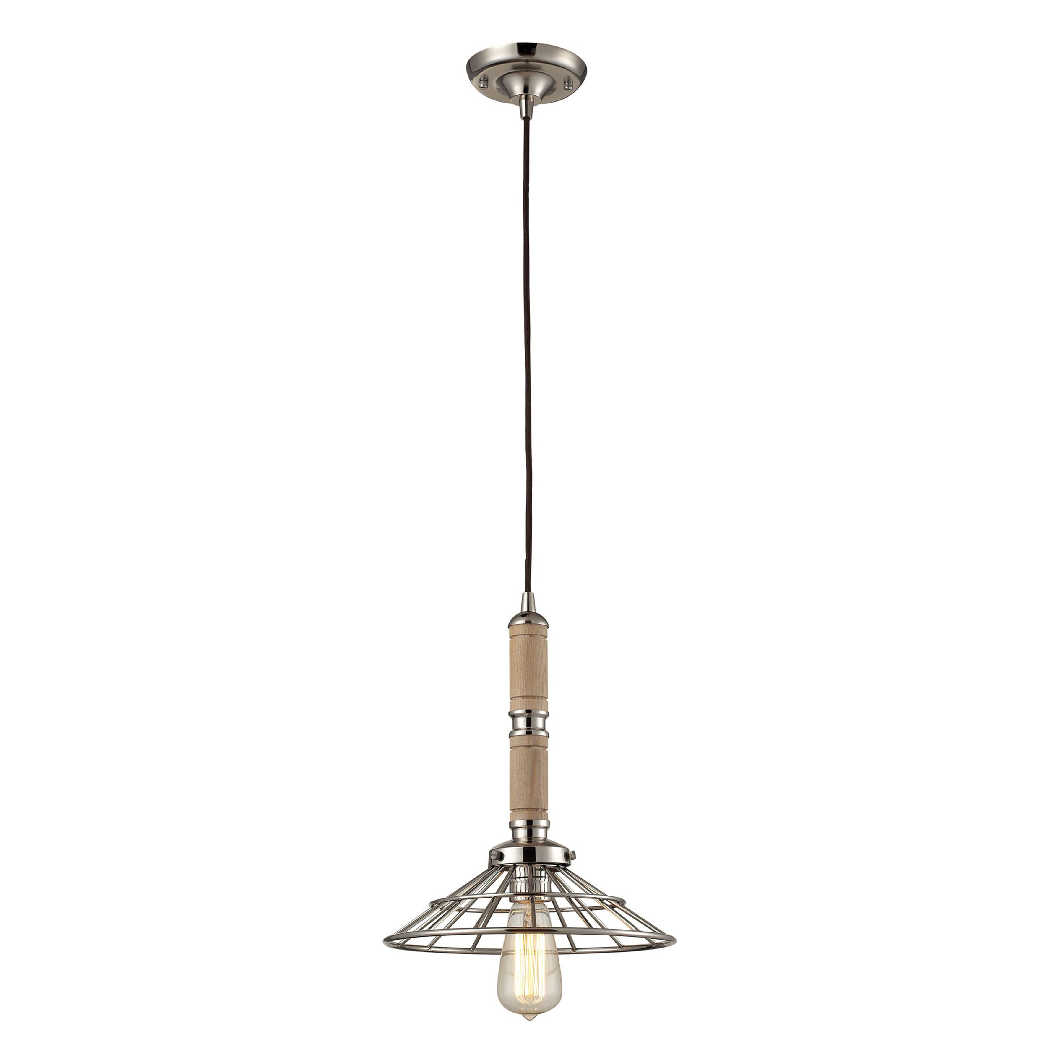 Tillamook 11'' Wide 1-Light Pendant - Polished Nickel