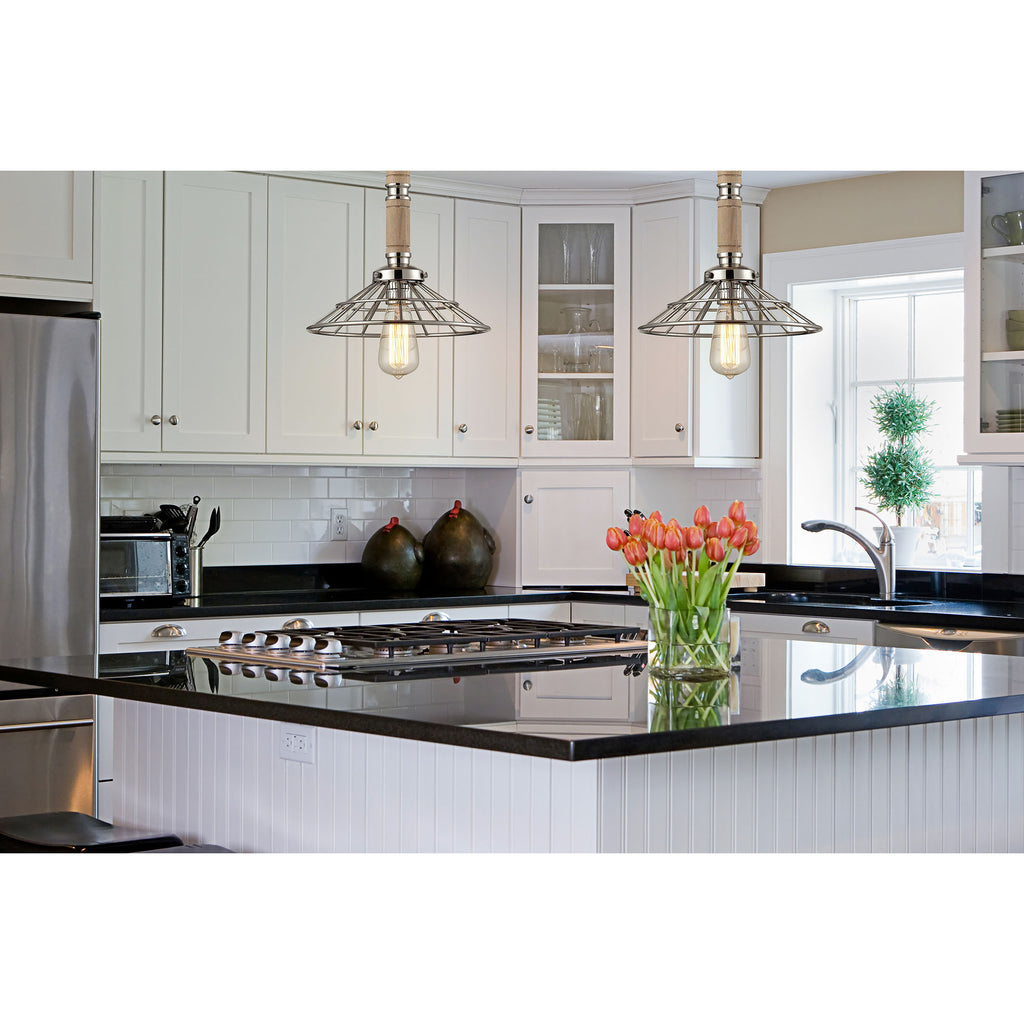 Tillamook 11'' Wide 1-Light Pendant - Polished Nickel