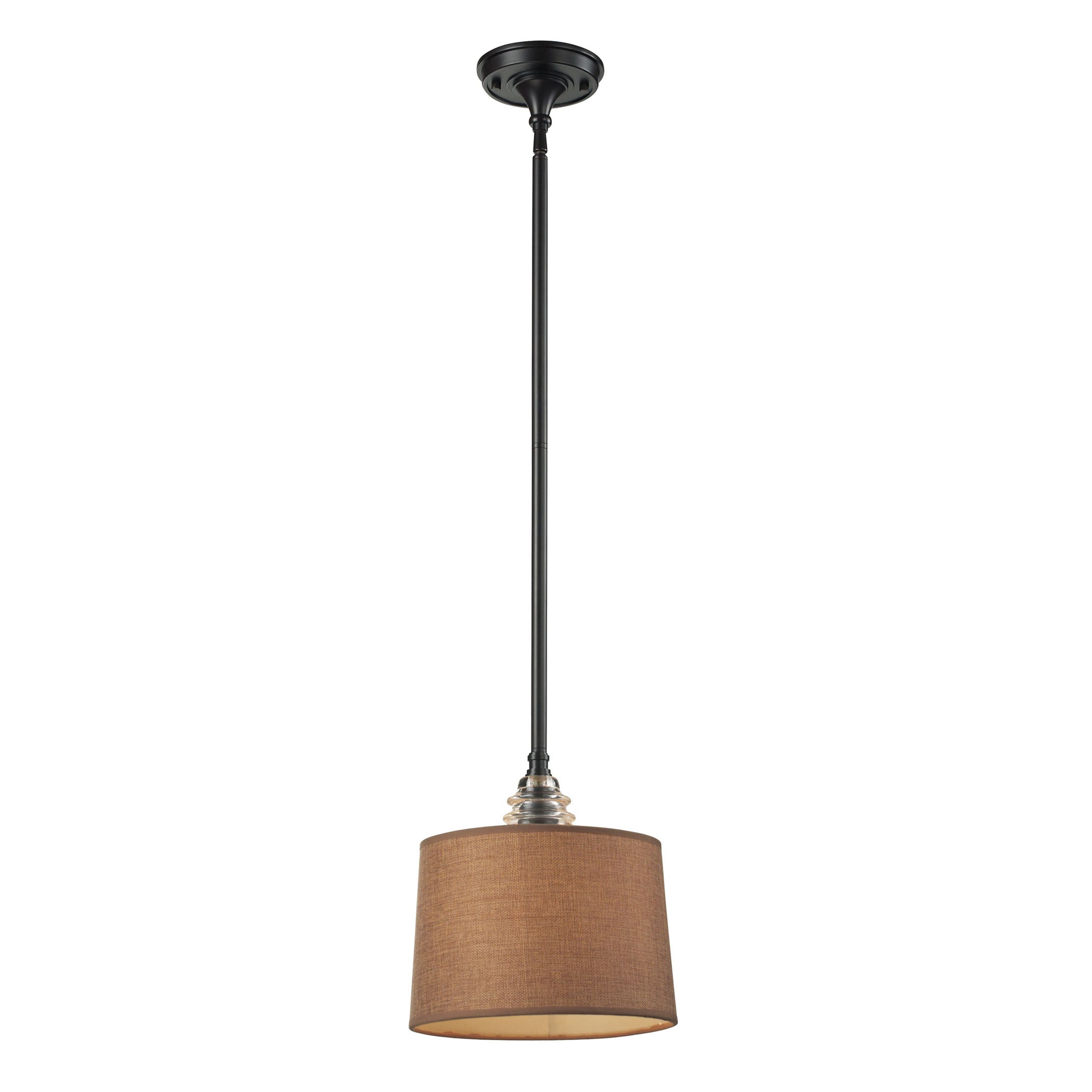 Insulator Glass 10'' Wide 1-Light Pendant - Oiled Bronze