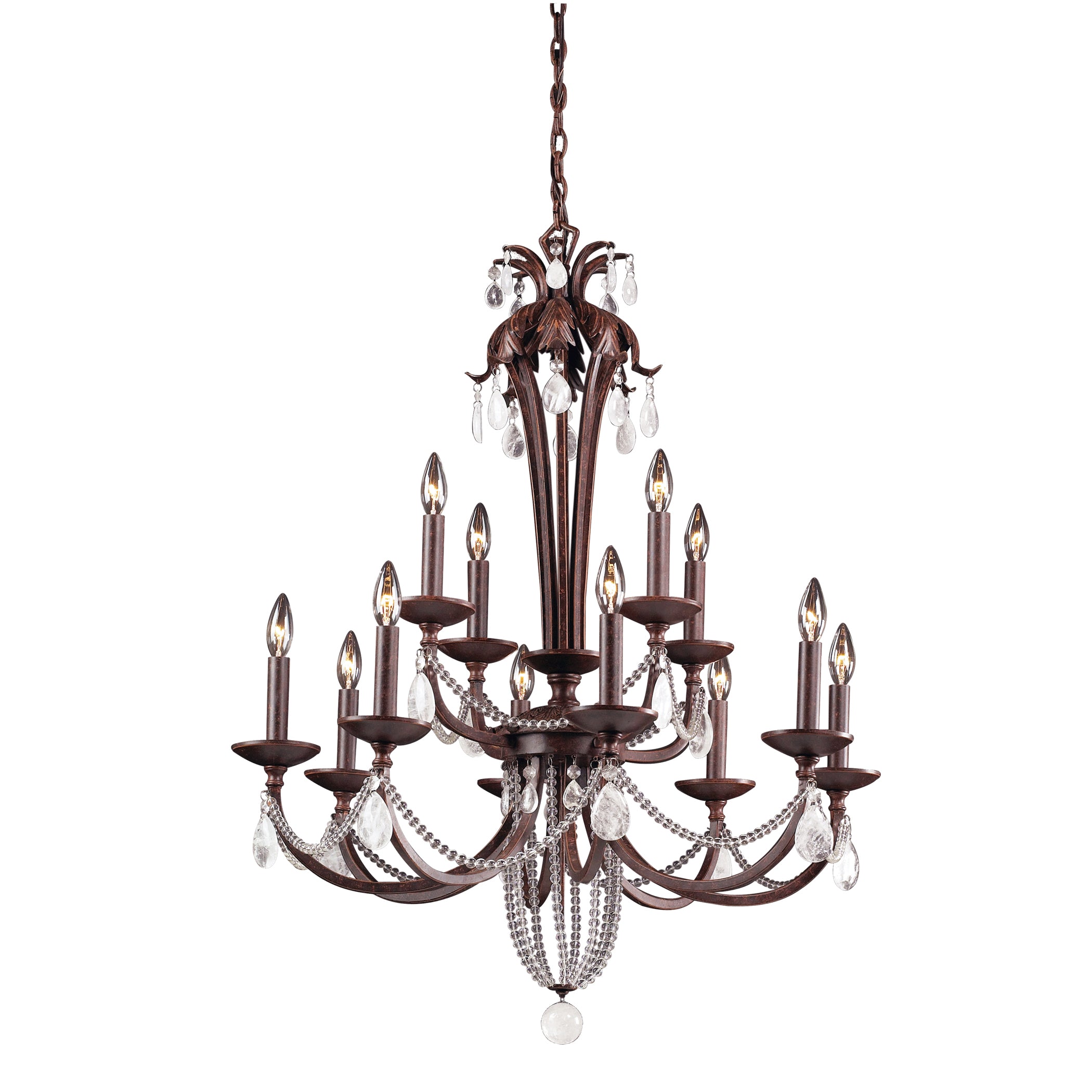 Chateau 32'' Wide 12-Light Chandelier - Rich Brown