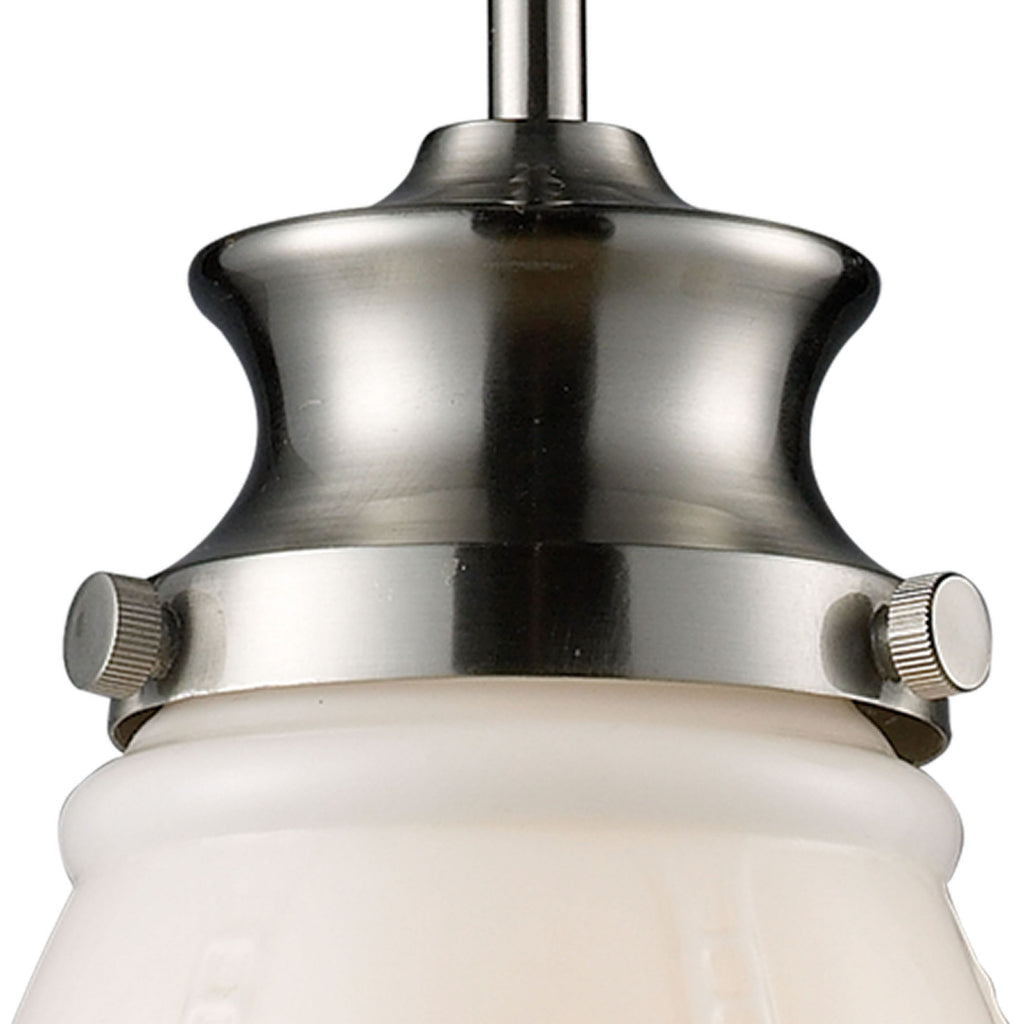 Schoolhouse 8'' Wide 1-Light Mini Pendant - Satin Nickel