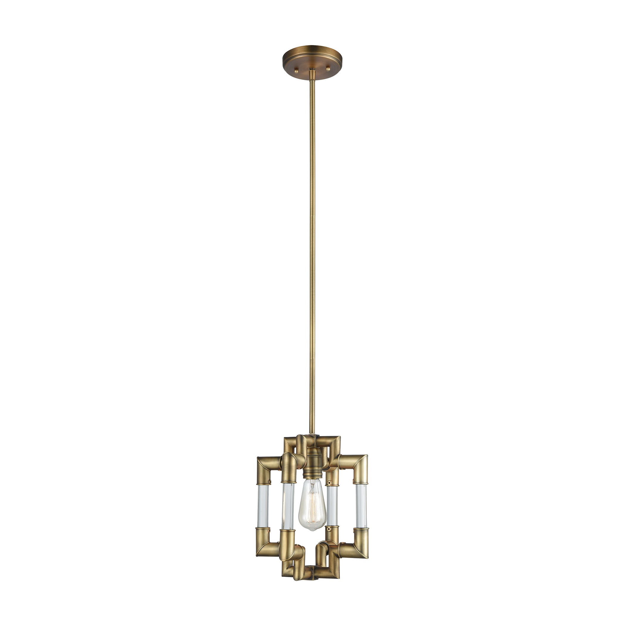 Brandon 10'' Wide 1-Light Mini Pendant - Classic Brass