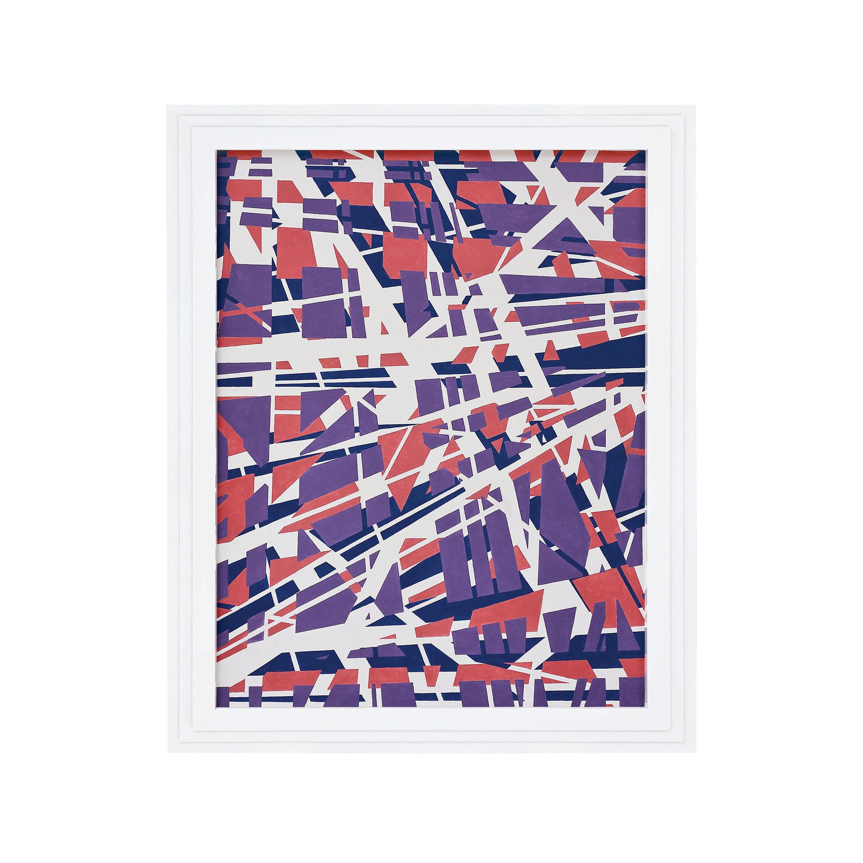 Mod Cityscape Framed Wall Art - Blue