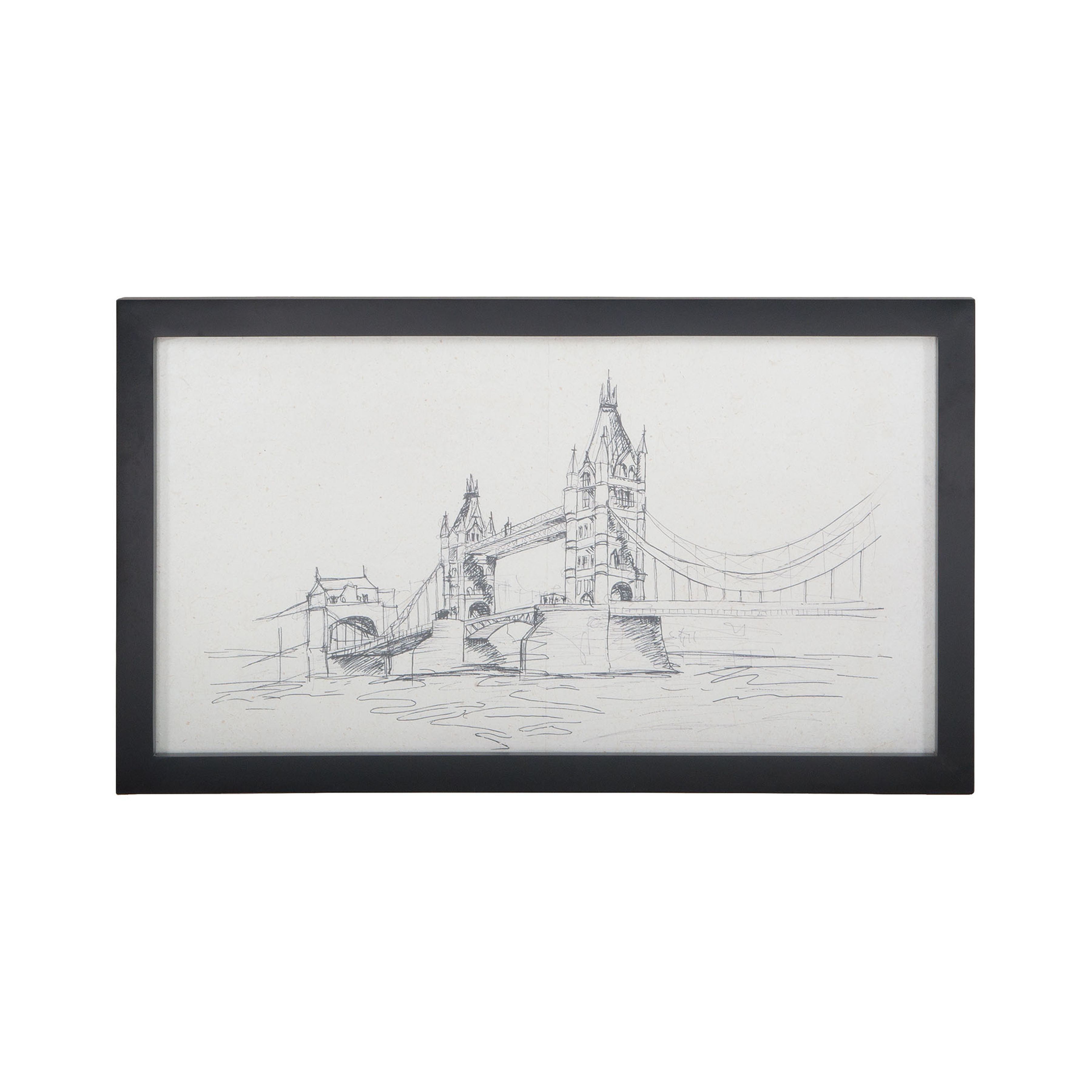 Tower Bridge Framed Wall Art - White