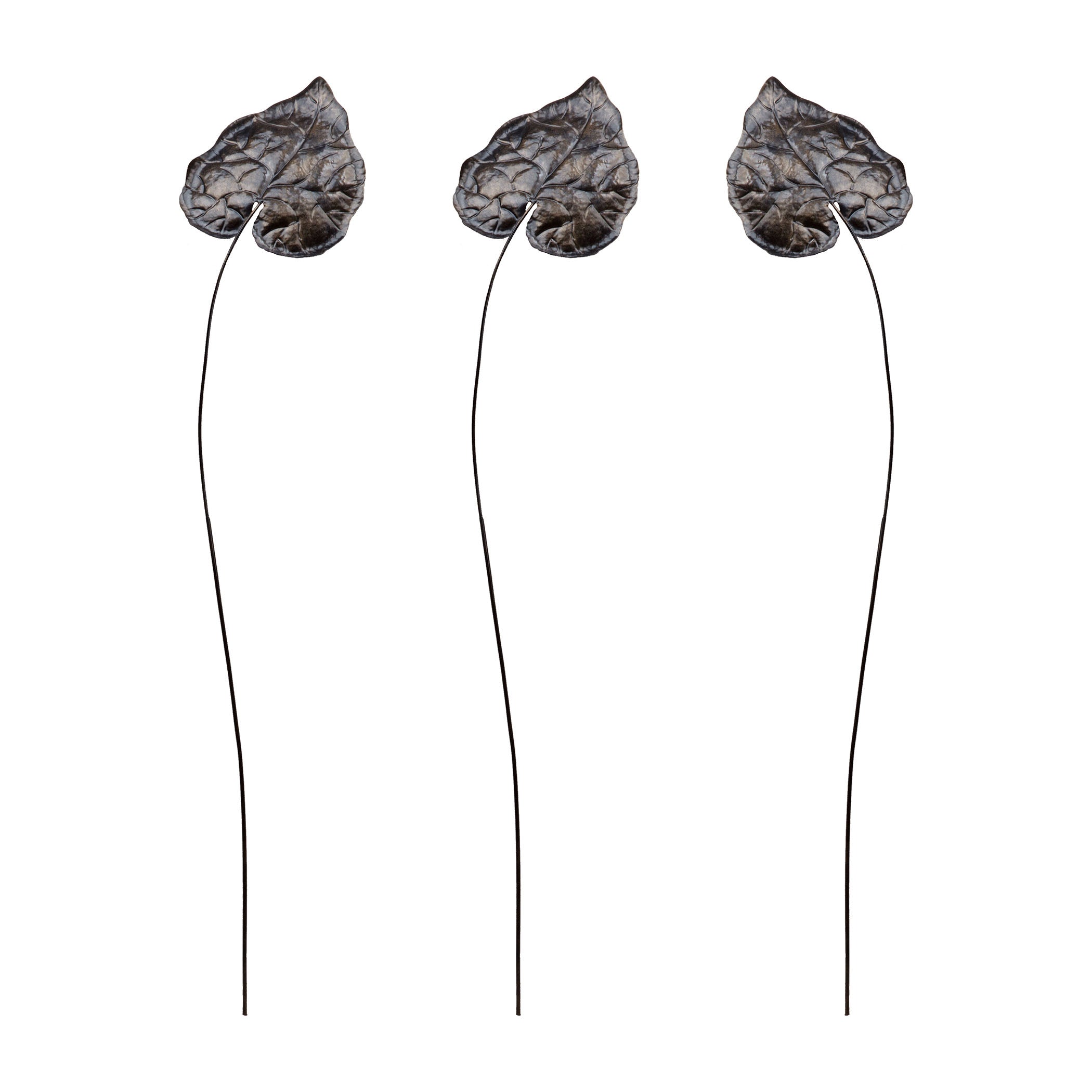 Leaf Stem Object - Set of 3 Bronze