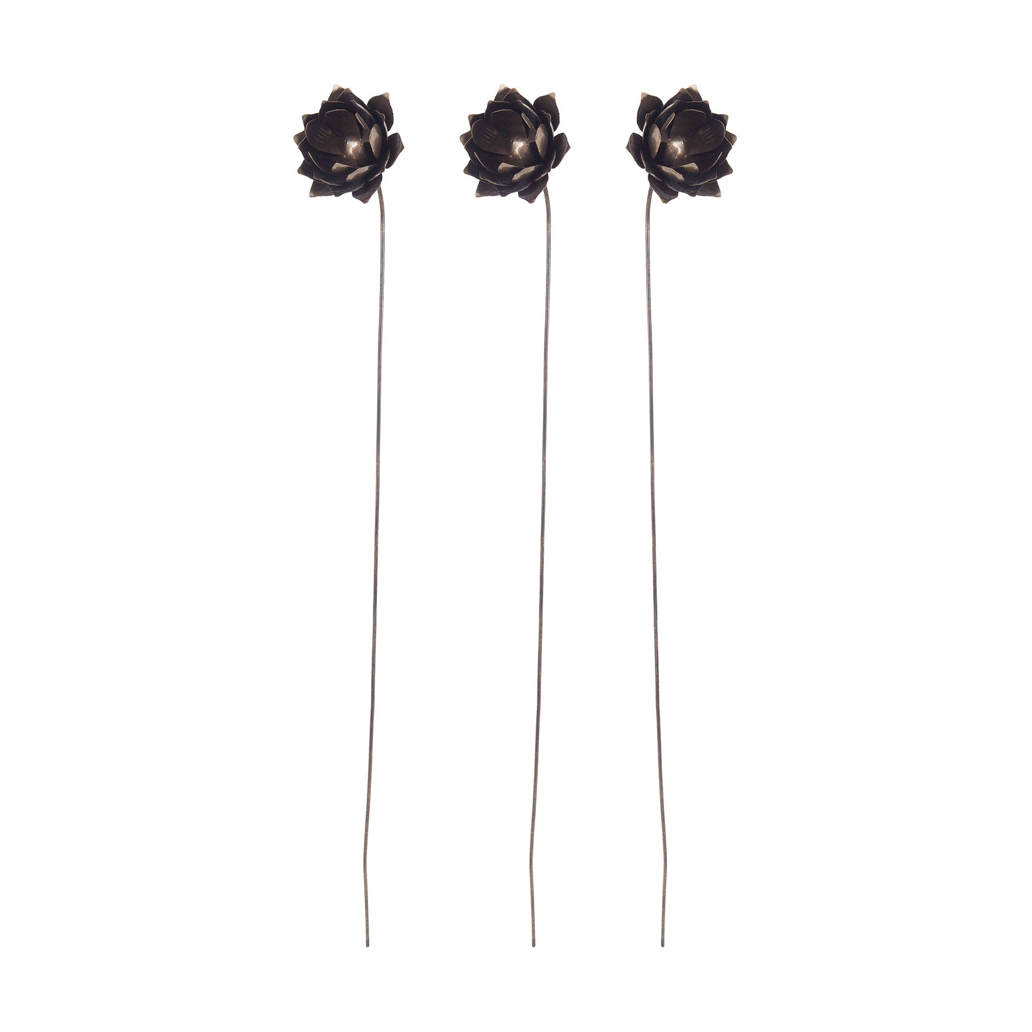 Blossom Stem Object - Set of 3 Bronze