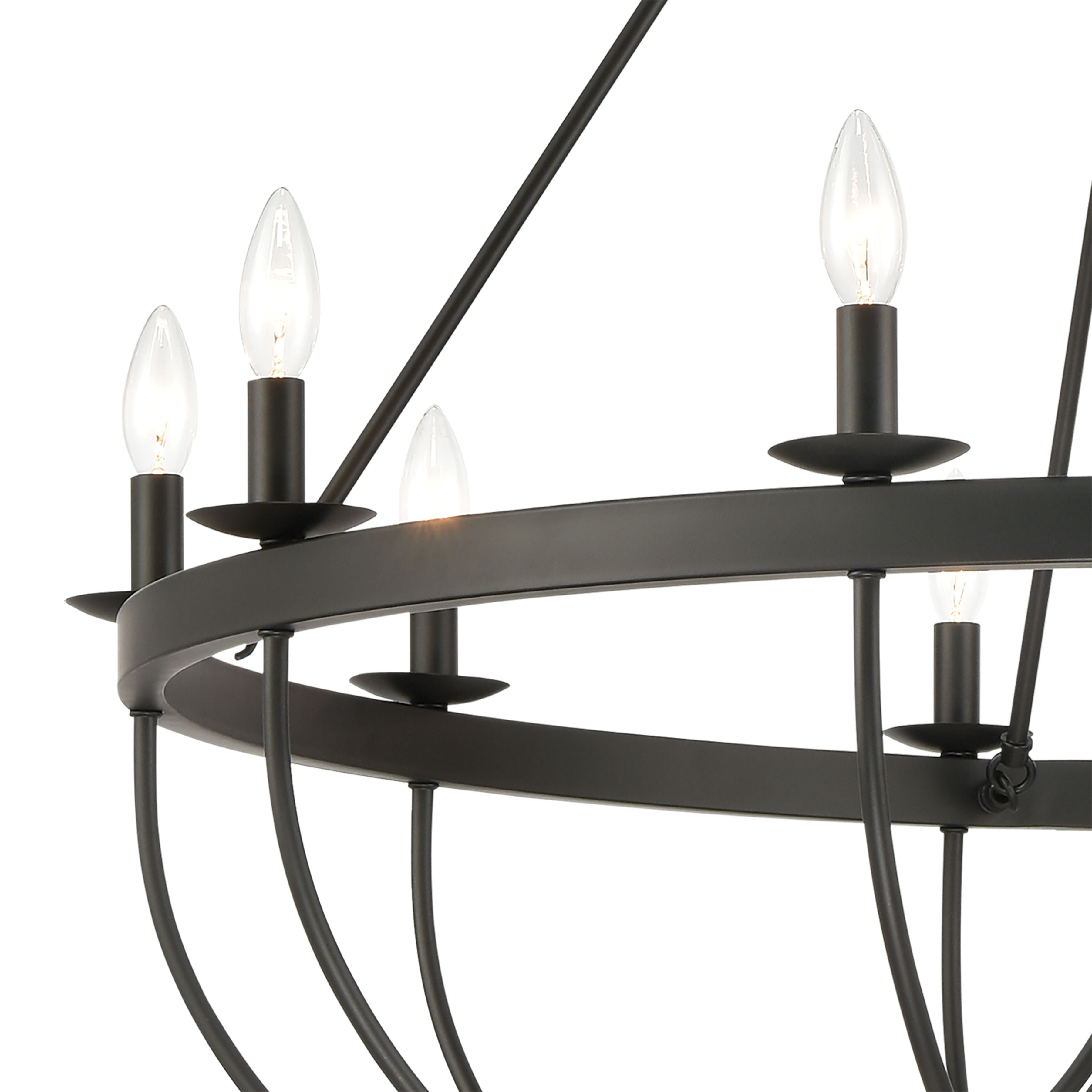 Williamson 38'' Wide 10-Light Chandelier - Black