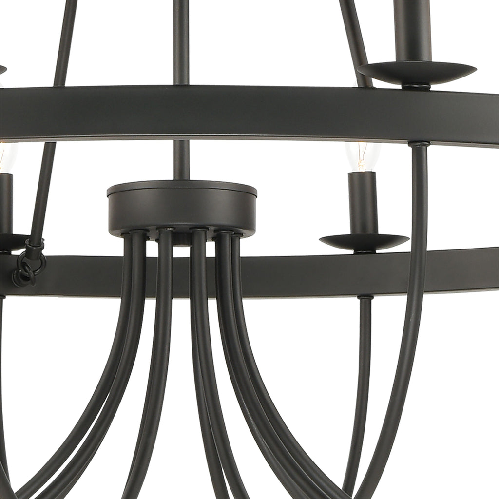 Williamson 38'' Wide 10-Light Chandelier - Black