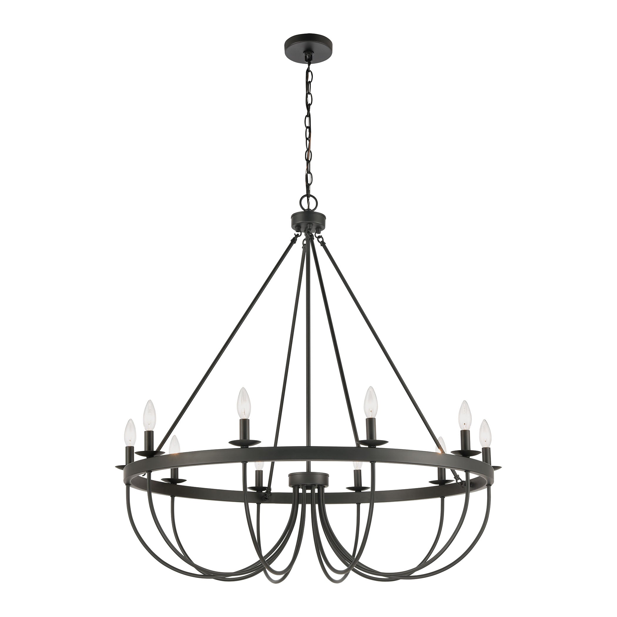 Williamson 38'' Wide 10-Light Chandelier - Black